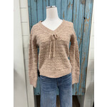 Hem & Thread V-Neck Open Sweater Top