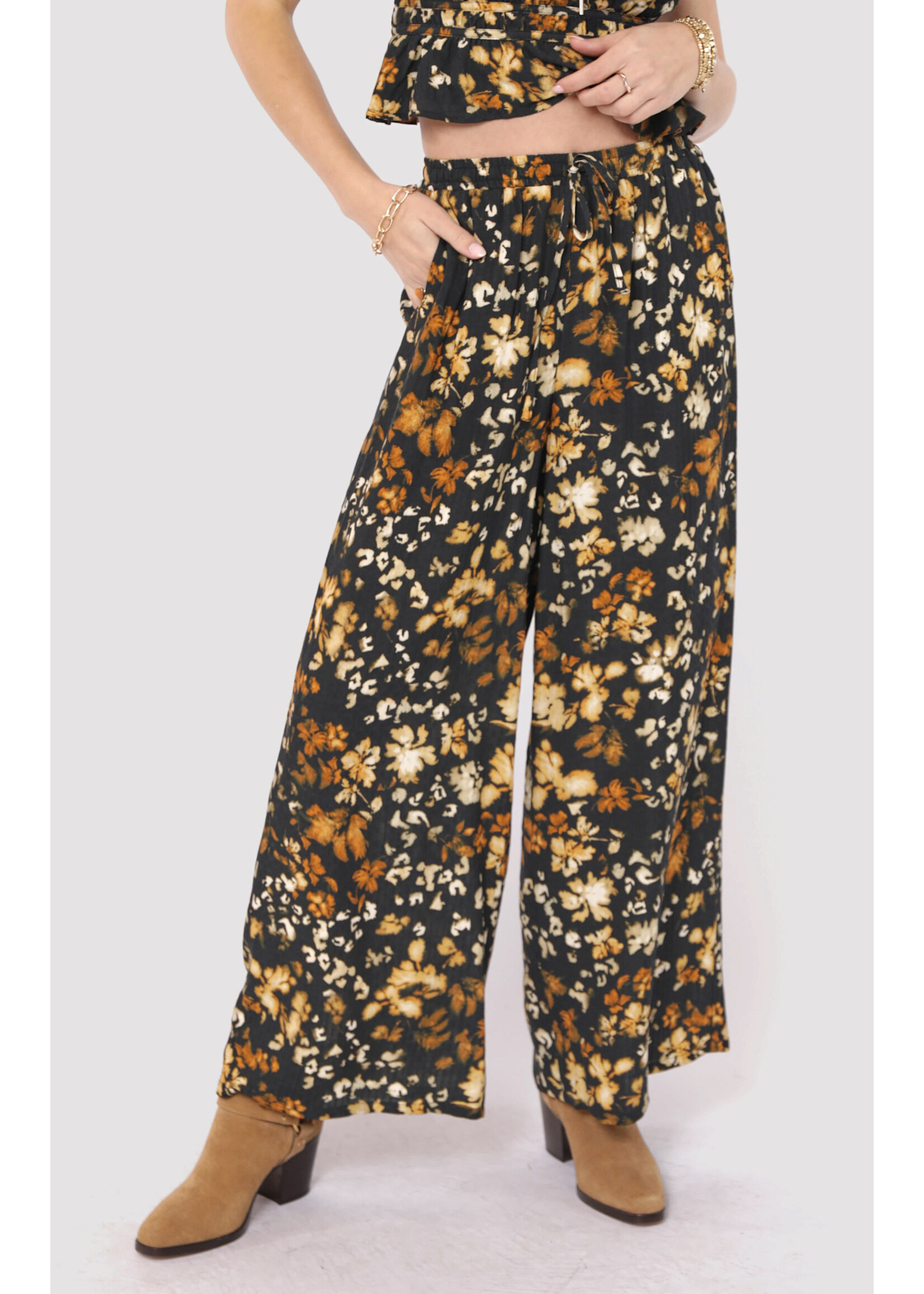 Sadie Sage SS With Ease Printed Wide Leg Pant