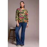 Tribal 3/4 Slv Crewneck Sweater