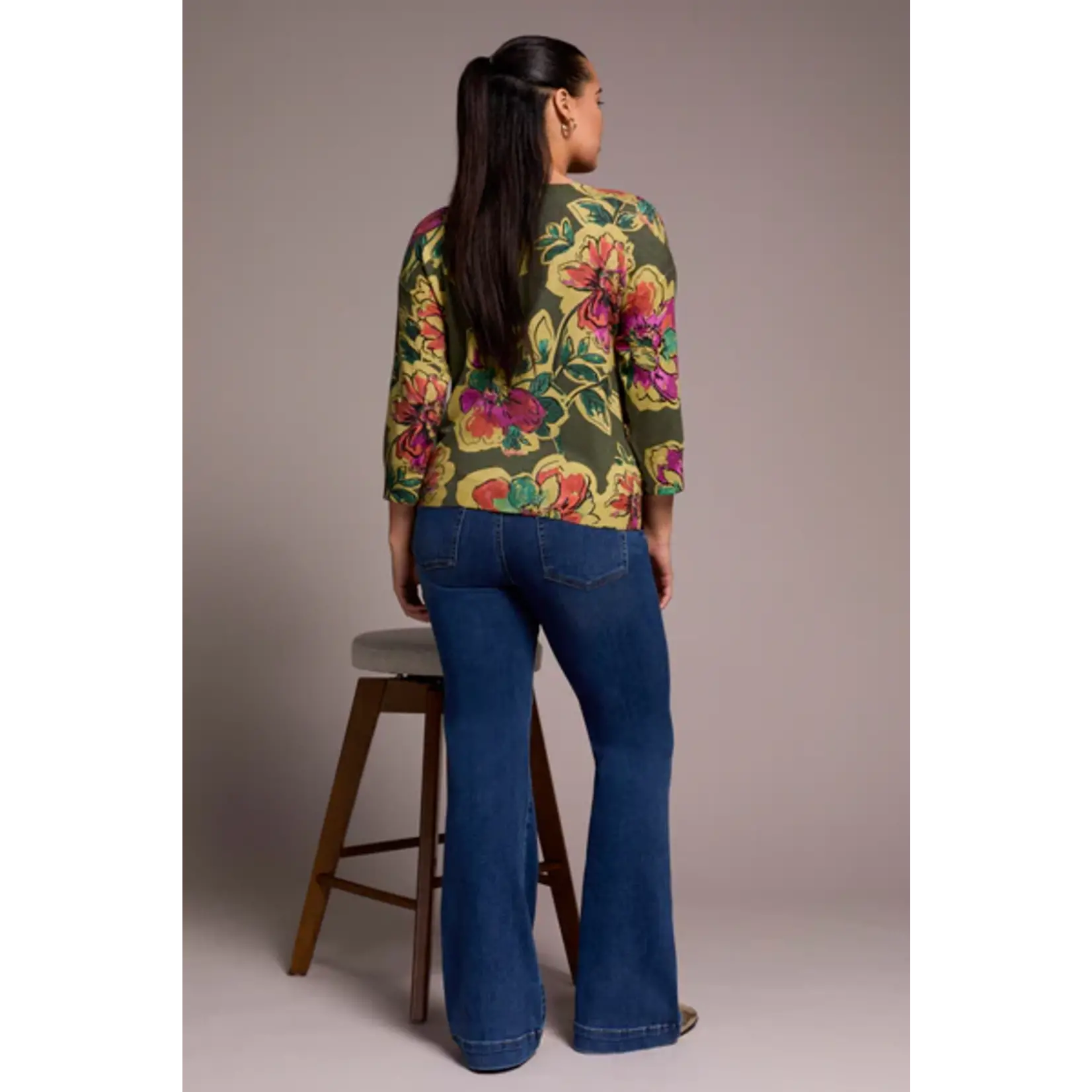 Tribal T 3/4 Slv Crewneck Sweater