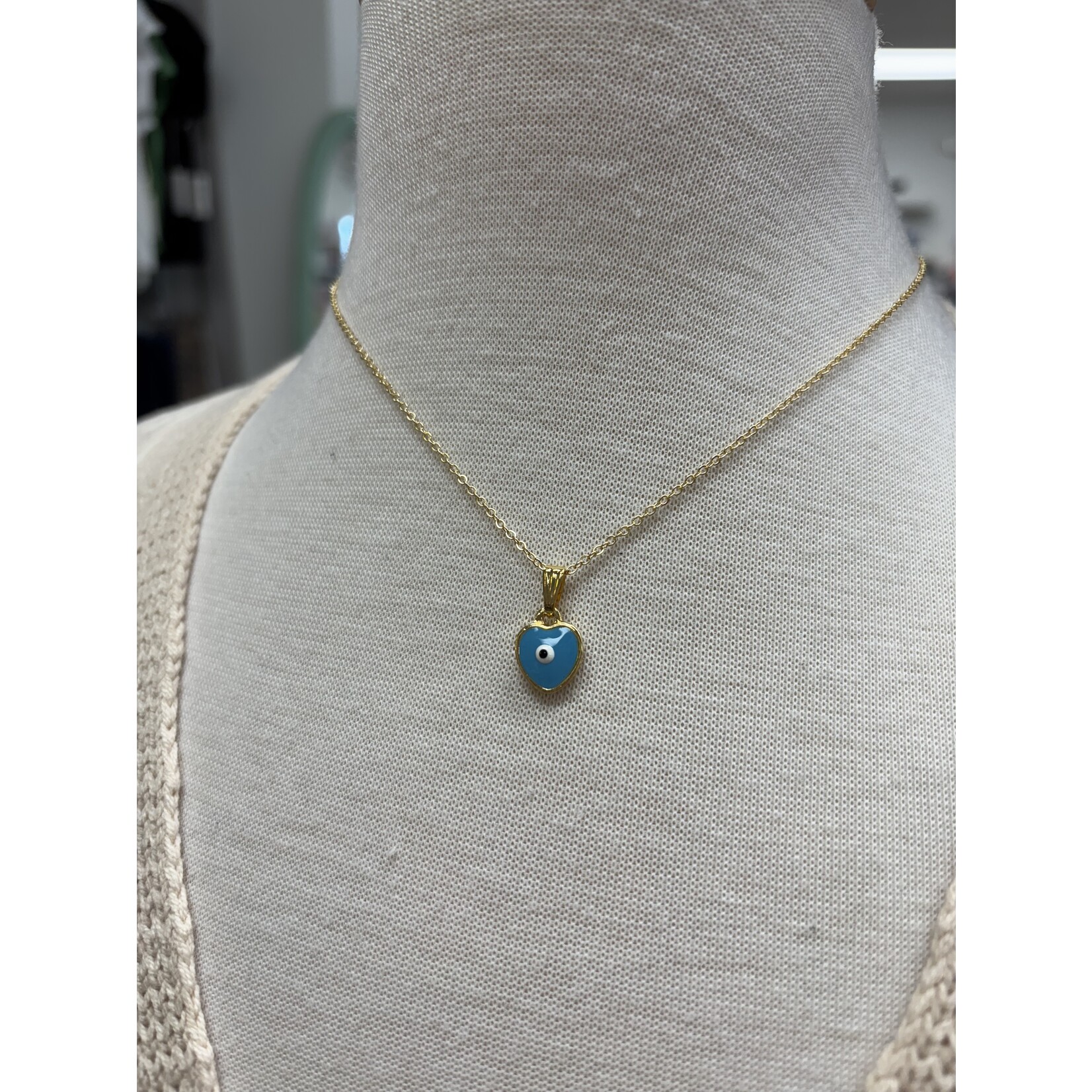 Evileye Favor EEF Evil Eye Heart Charm Necklace
