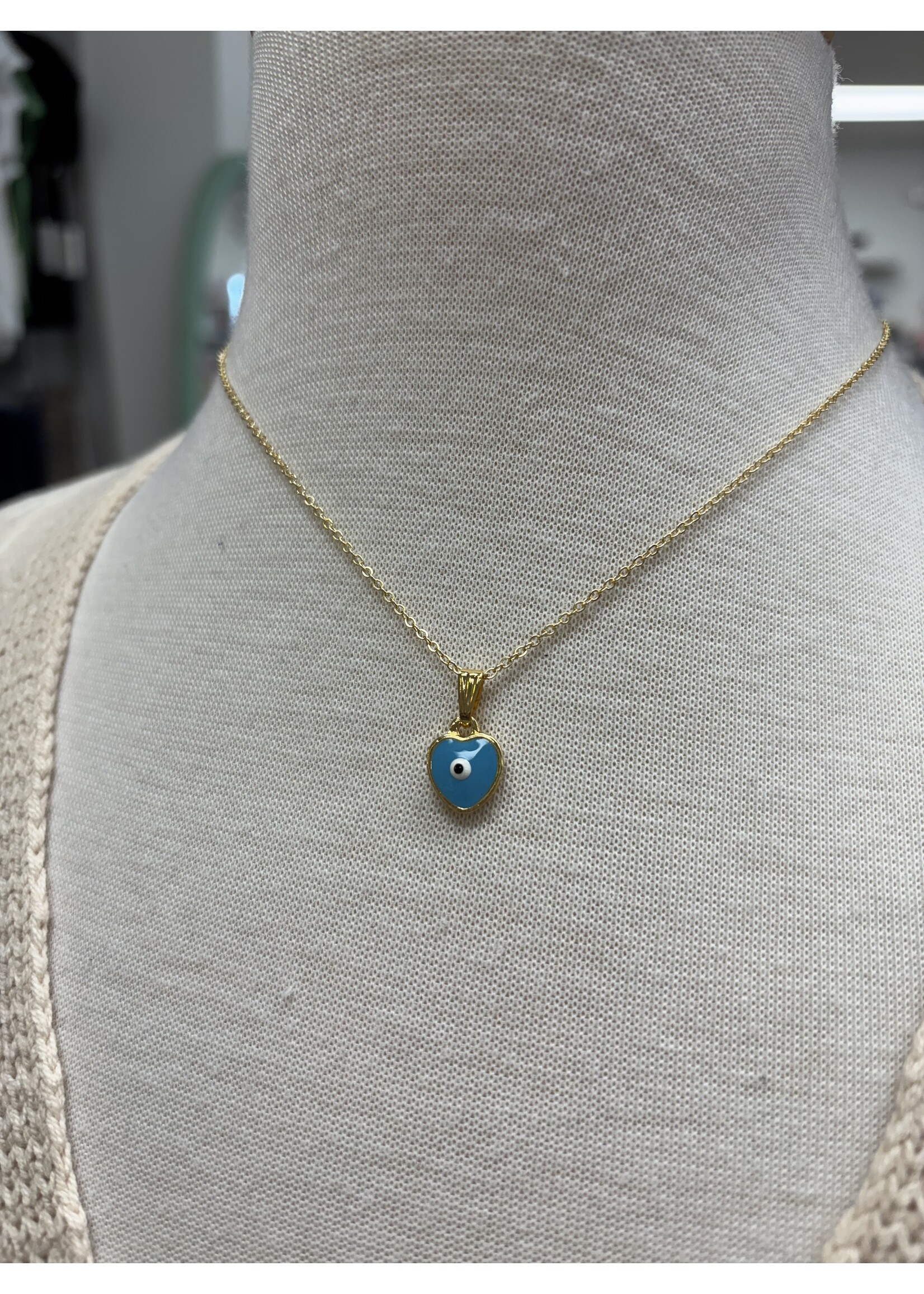 Evileye Favor EEF Evil Eye Heart Charm Necklace