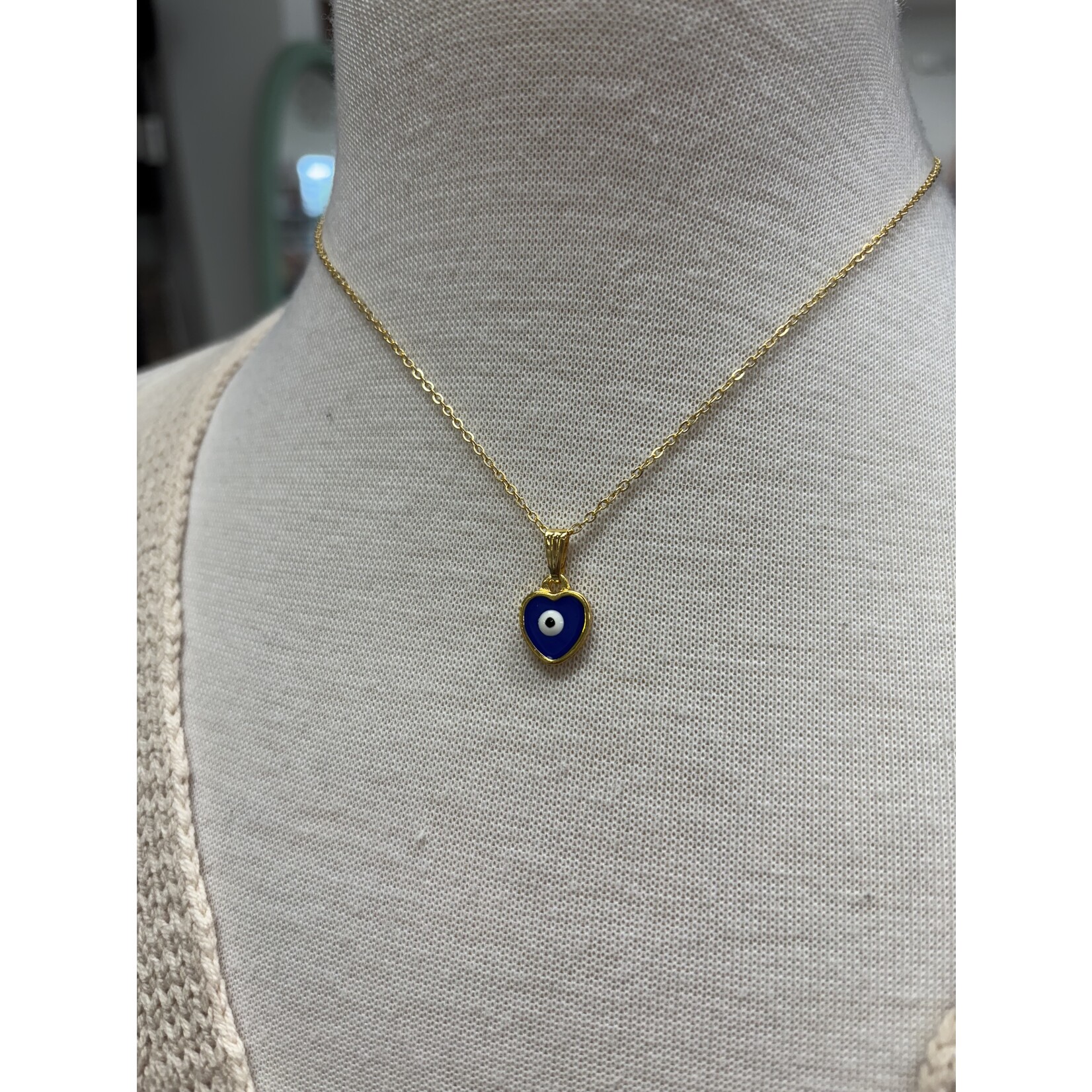 Evileye Favor EEF Evil Eye Heart Charm Necklace