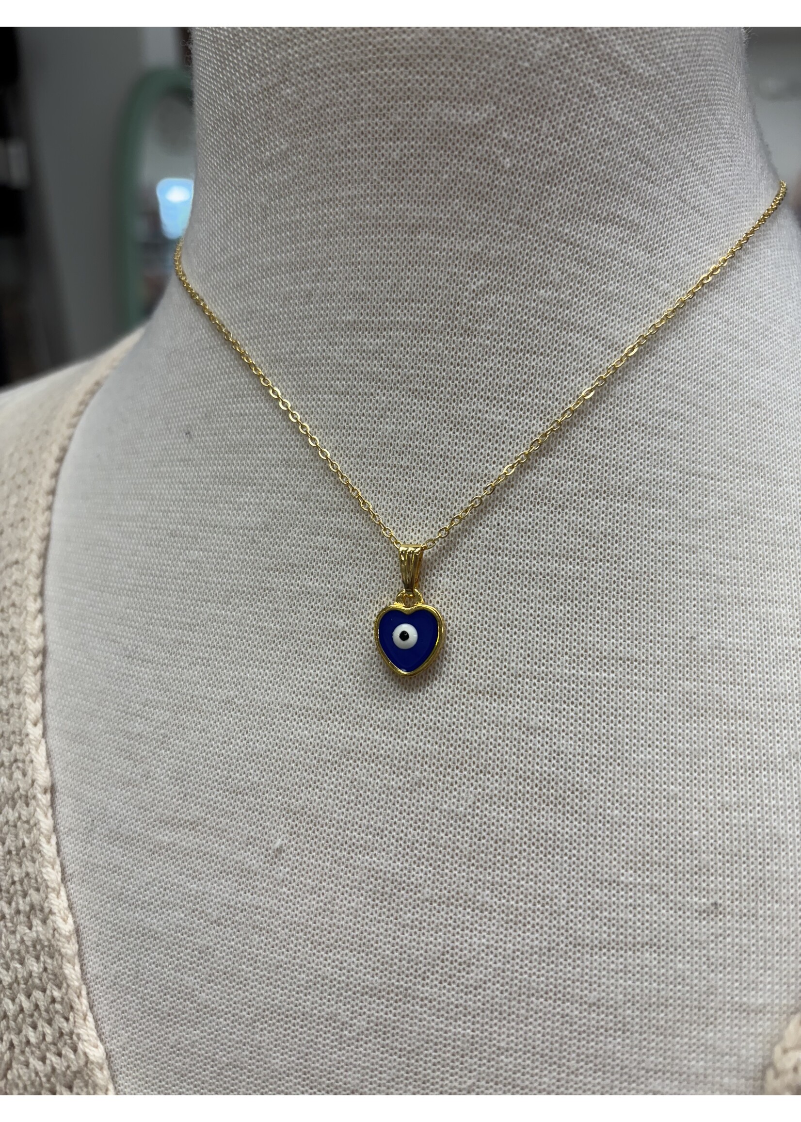 Evileye Favor EEF Evil Eye Heart Charm Necklace