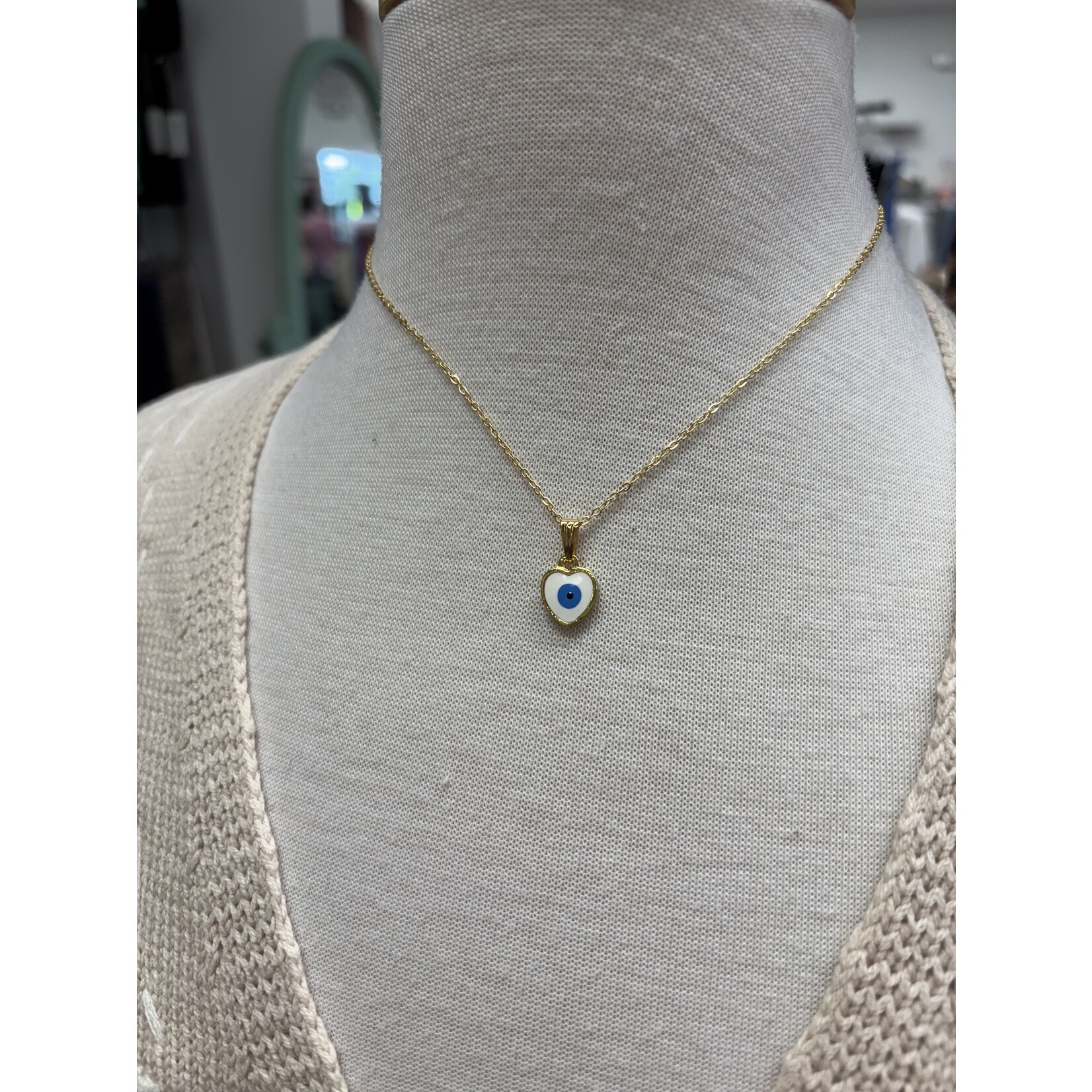 Evileye Favor EEF Evil Eye Heart Charm Necklace