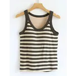 HIDDENBRAND Contrast Stripe  Built -in Bra Tank Top