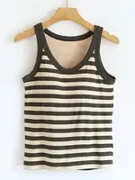 HIDDENBRAND Contrast Stripe  Built -in Bra Tank Top