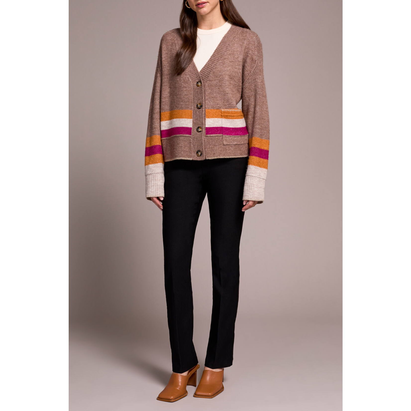 Tribal T L/S Sweater Cardi w/ Pockets