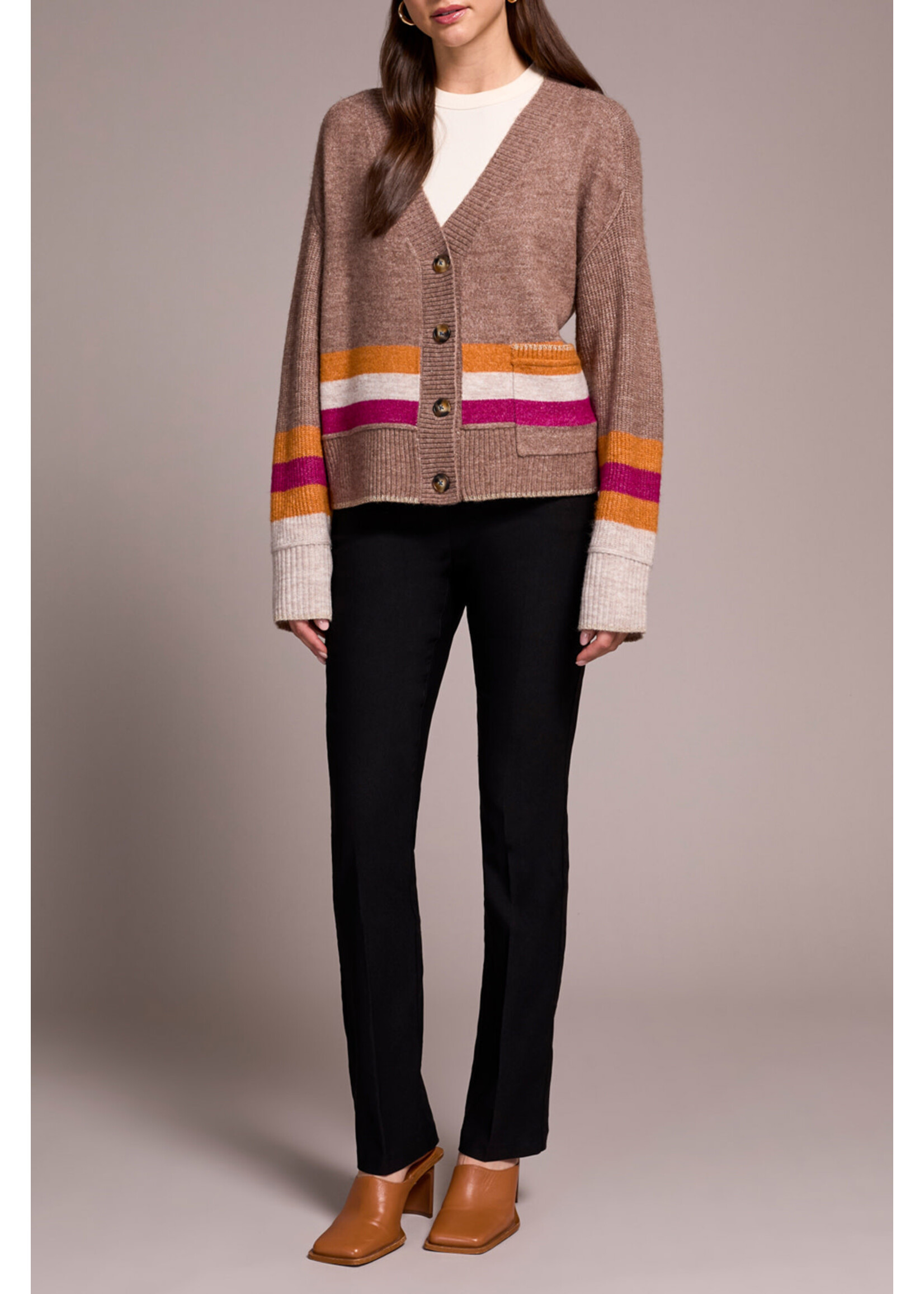 Tribal T L/S Sweater Cardi w/ Pockets