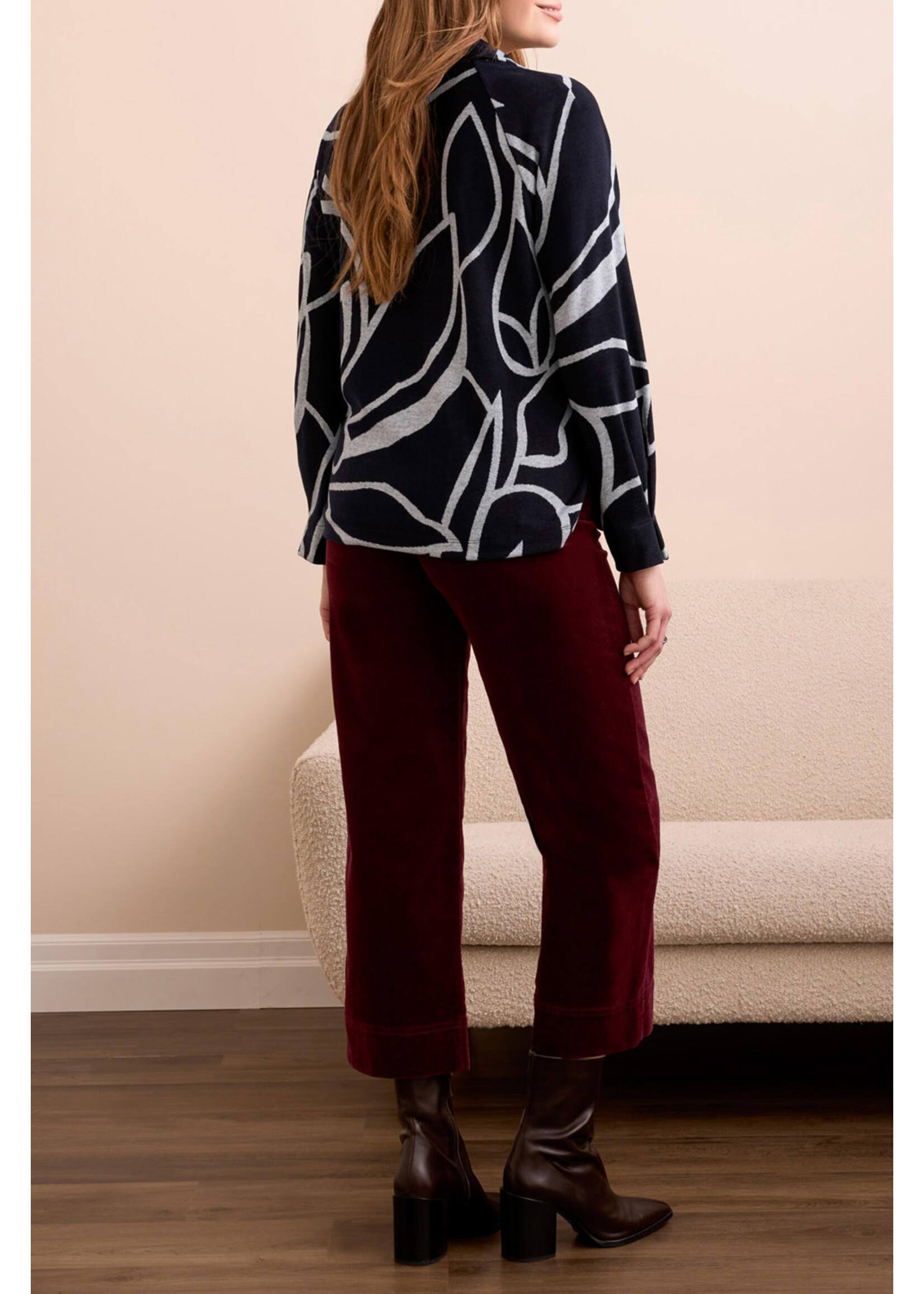 Tribal T L/S Henley Top w/ Side Slits