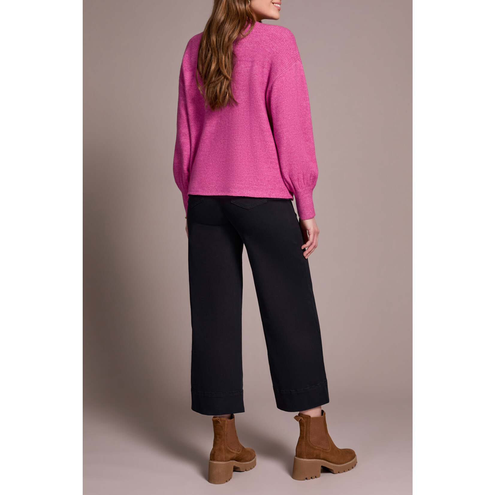 Tribal T L/S Notch Neckline Sweater