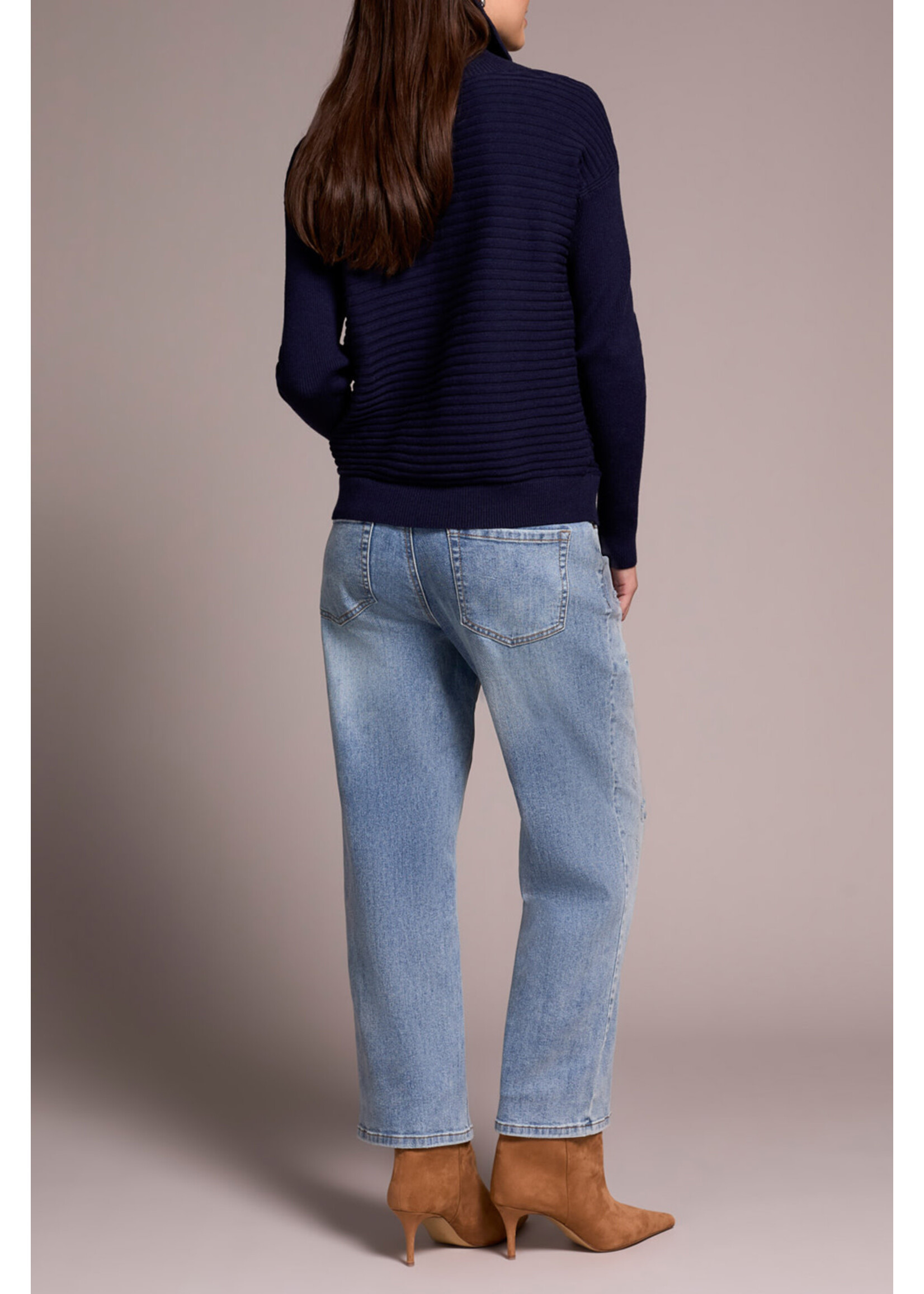 Tribal T Zip-Up V-Neck Sweater