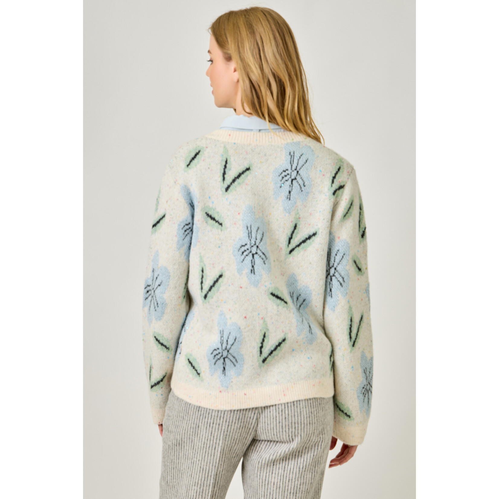 Mystree Mst Floral Sweater Cardigan