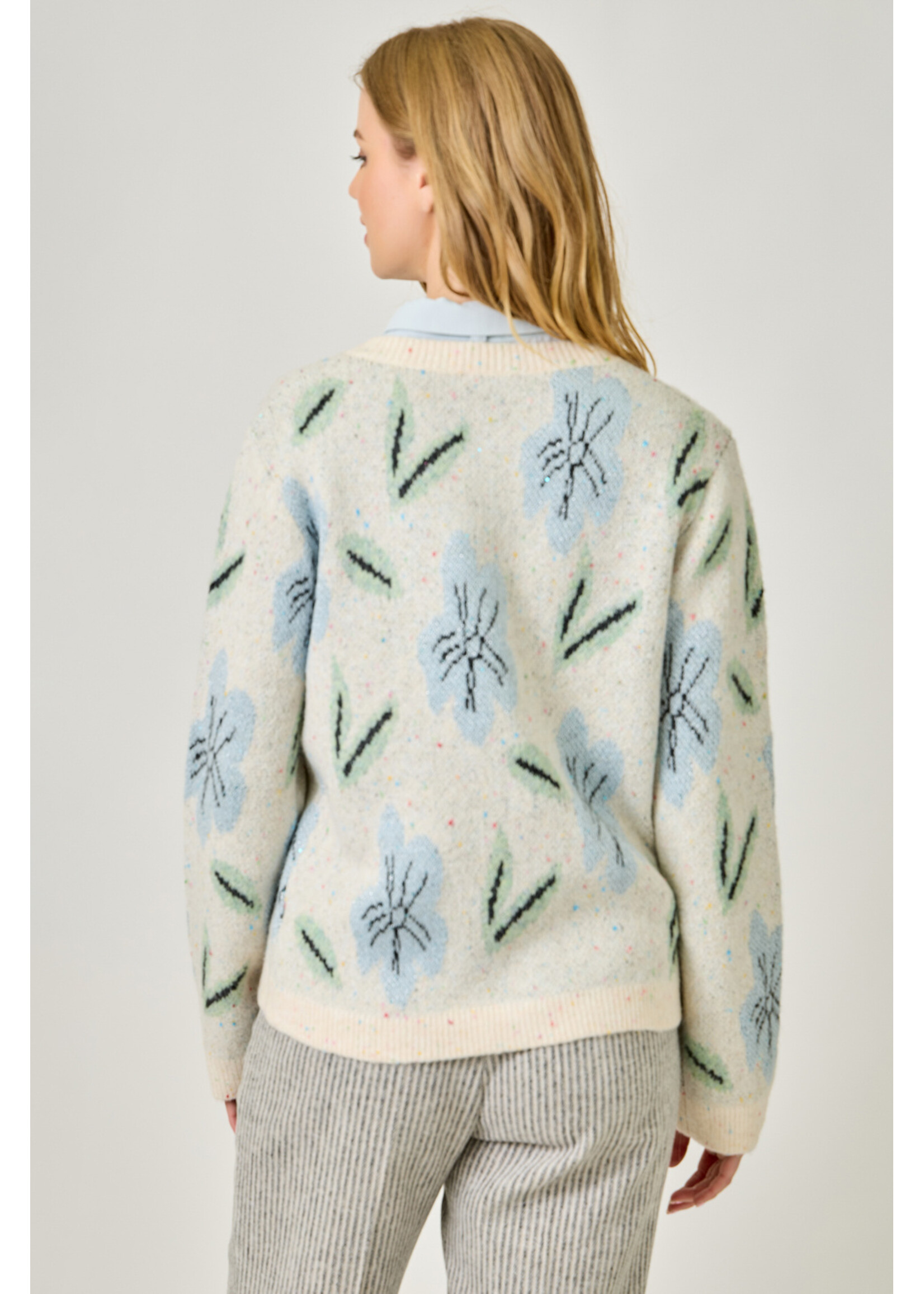 Mystree Mst Floral Sweater Cardigan