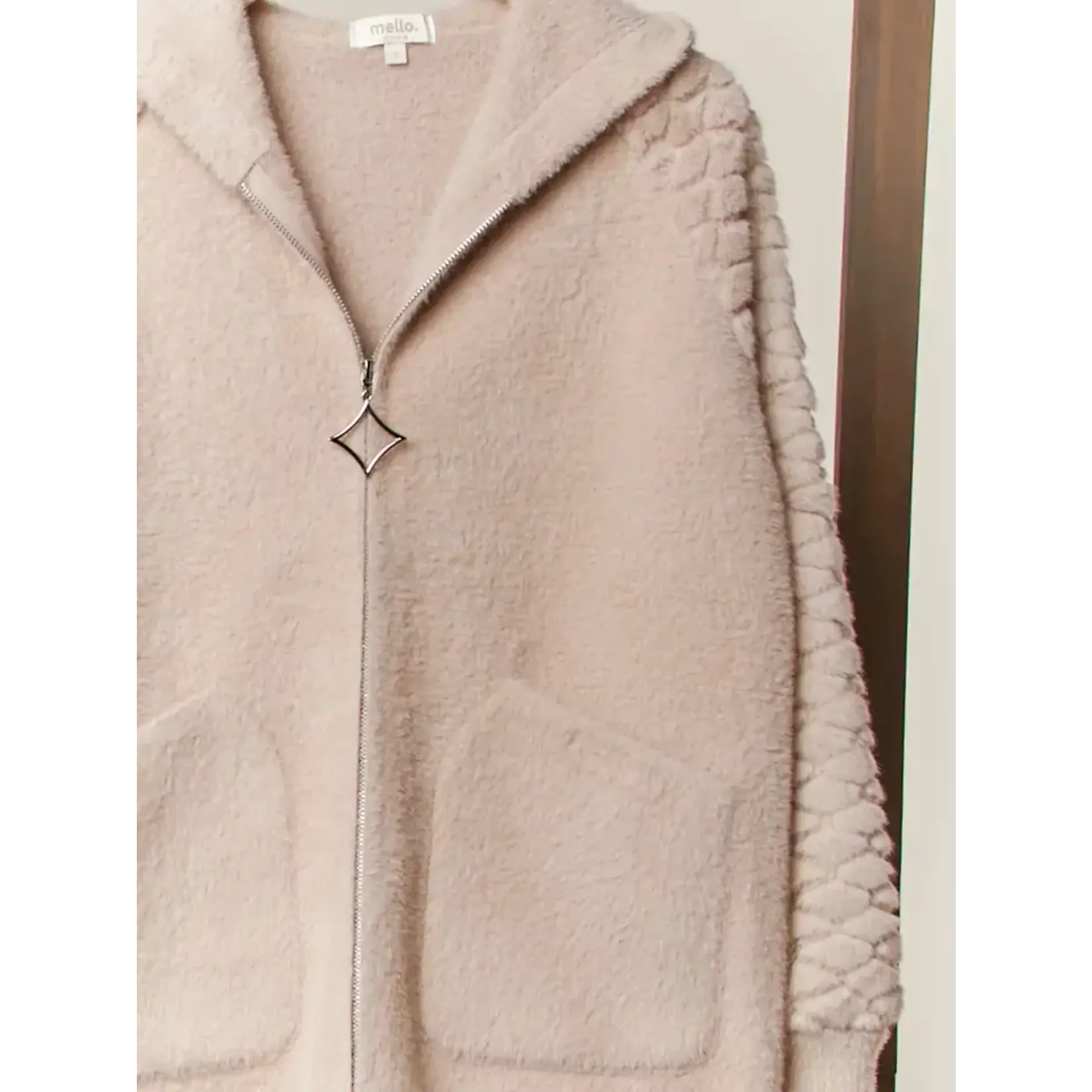 Mello Mello Fleece Knit Zip Up Hoodie