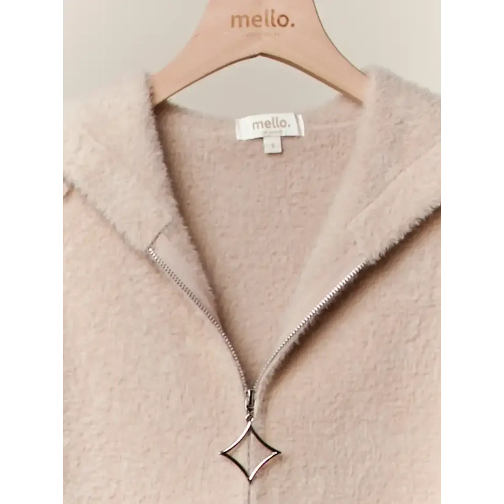 Mello Mello Fleece Knit Zip Up Hoodie