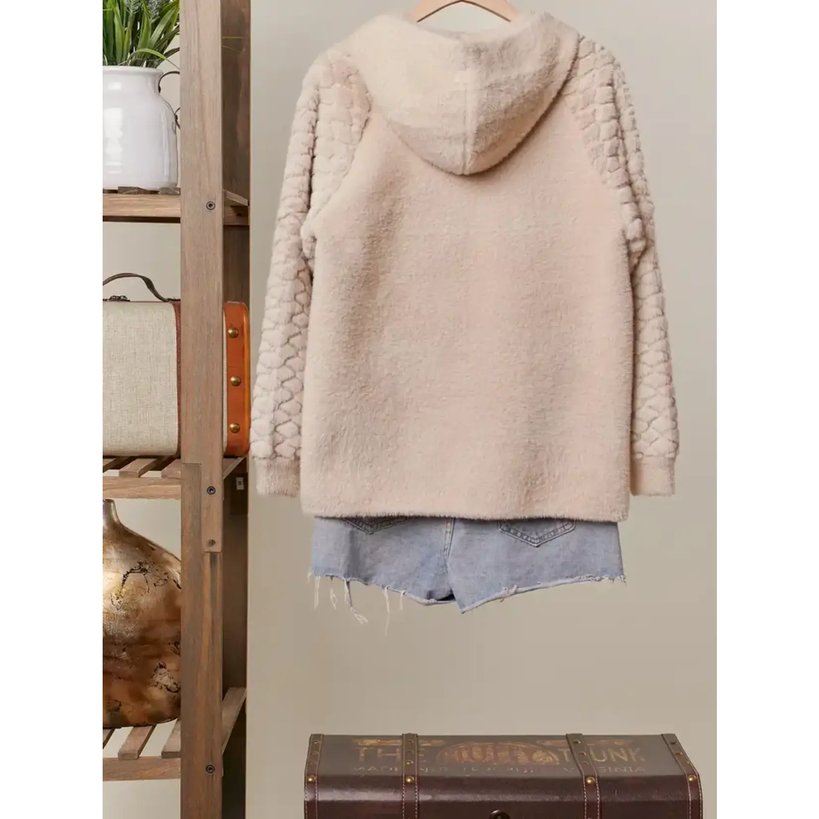 Mello Mello Fleece Knit Zip Up Hoodie