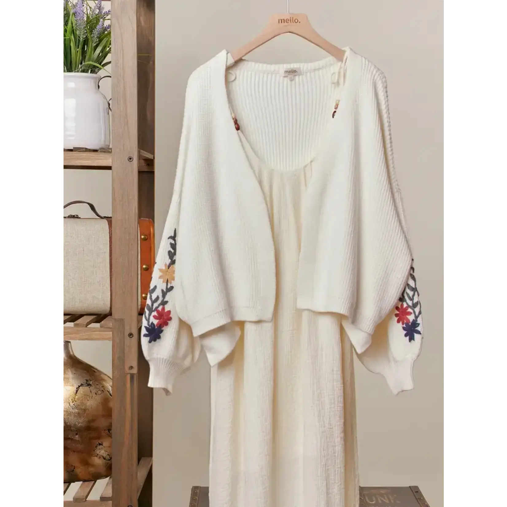 Mello Mello Floral Patchwork Cardigan