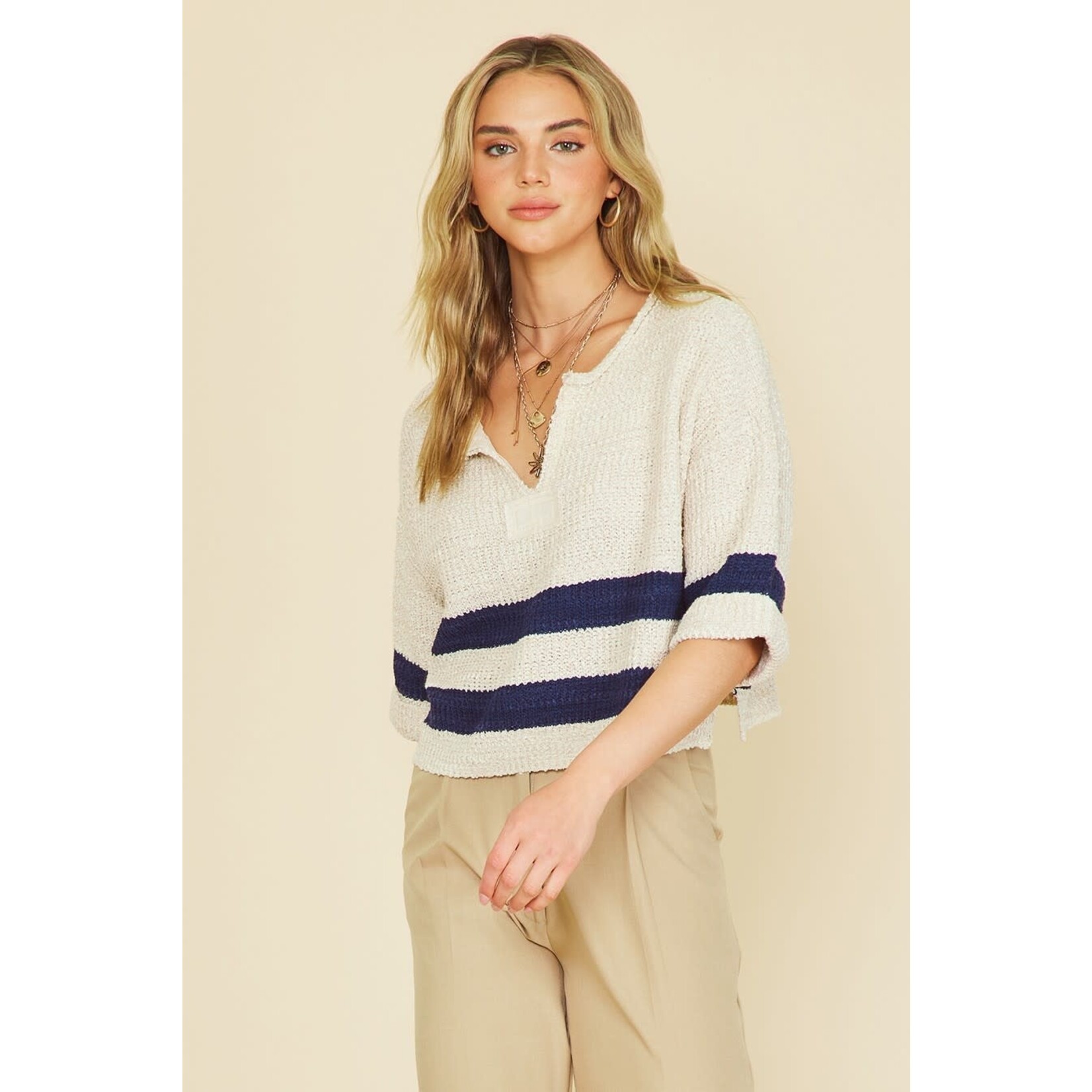 Illa Illa Illa Striped Cropped Sweater