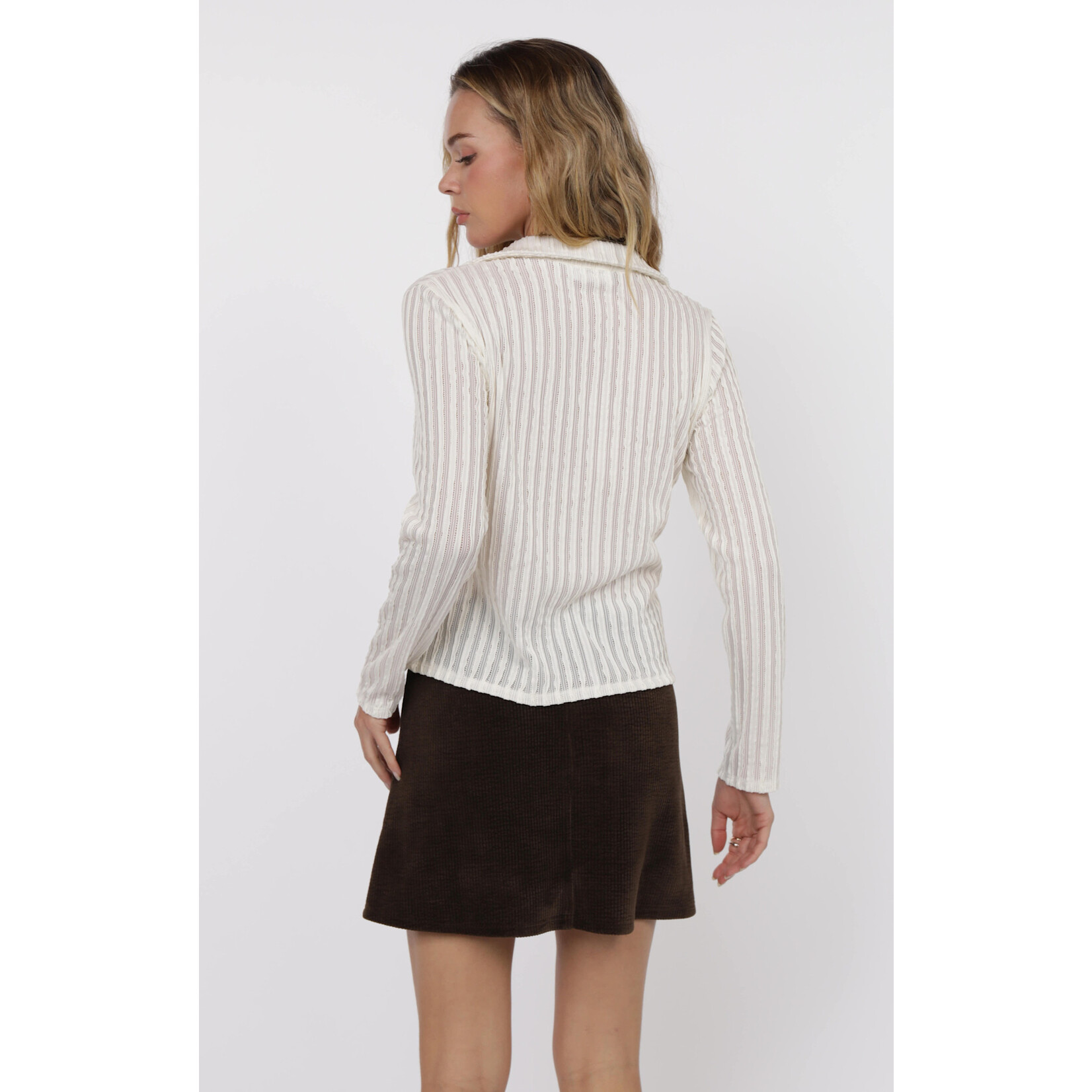 Sage The Label STL Hideway Stripe Ruffle Knit Top