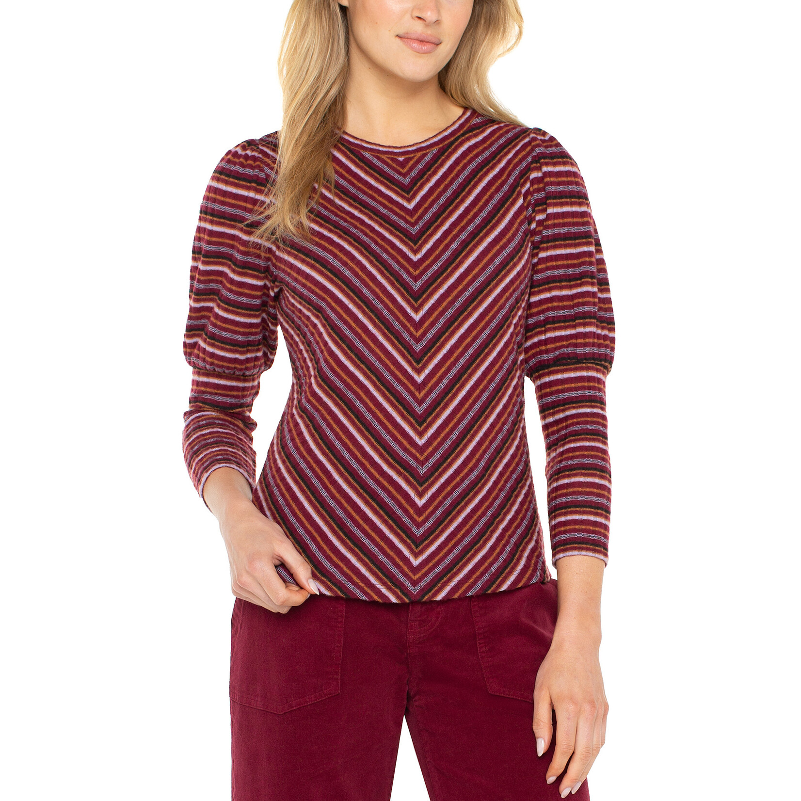 Liverpool LP 3/4 Juliette Slv Knit Top W Miter