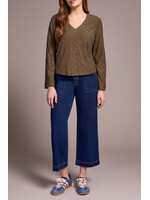 Tribal L/S V Neck Top