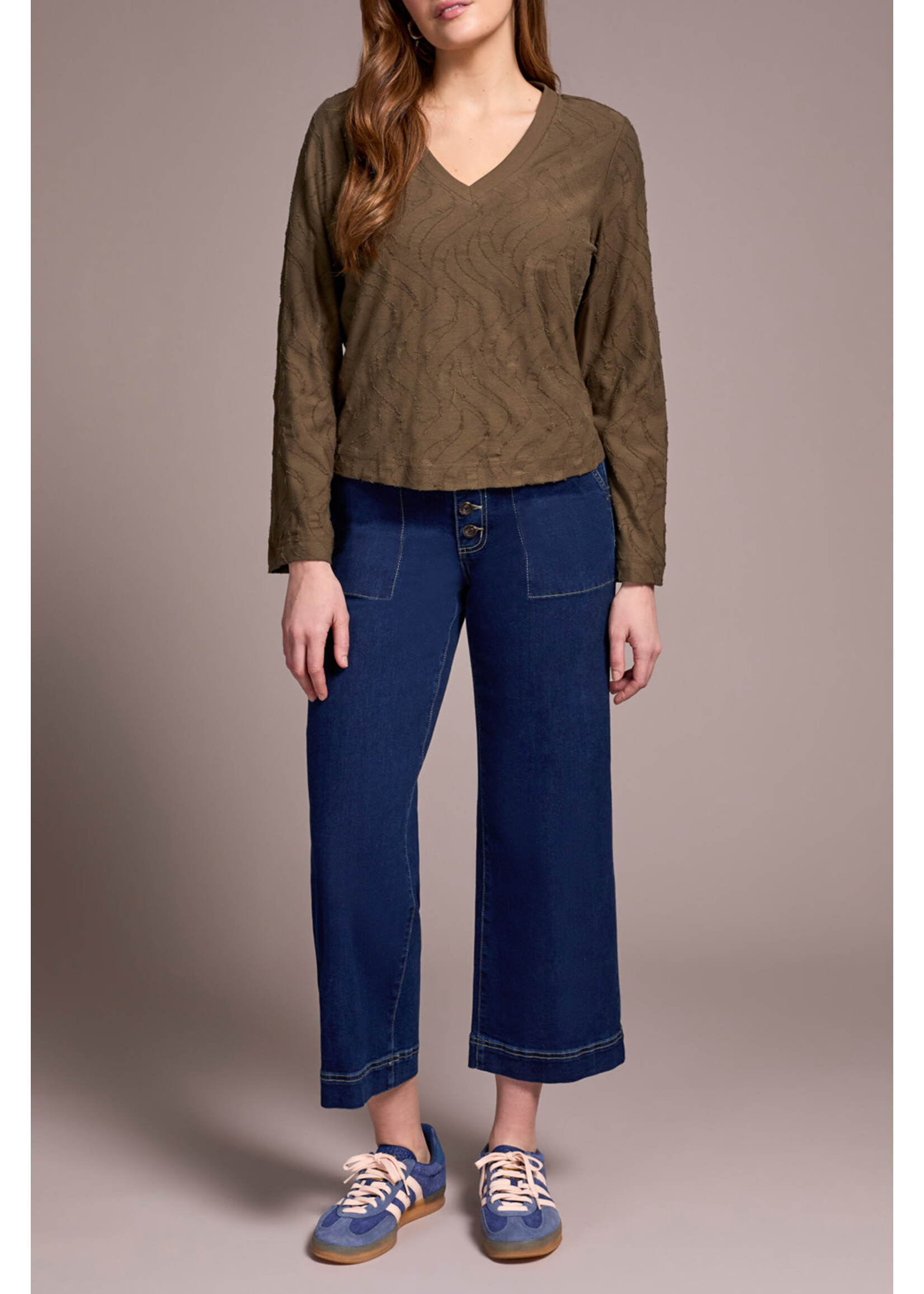 Tribal T L/S V Neck Top