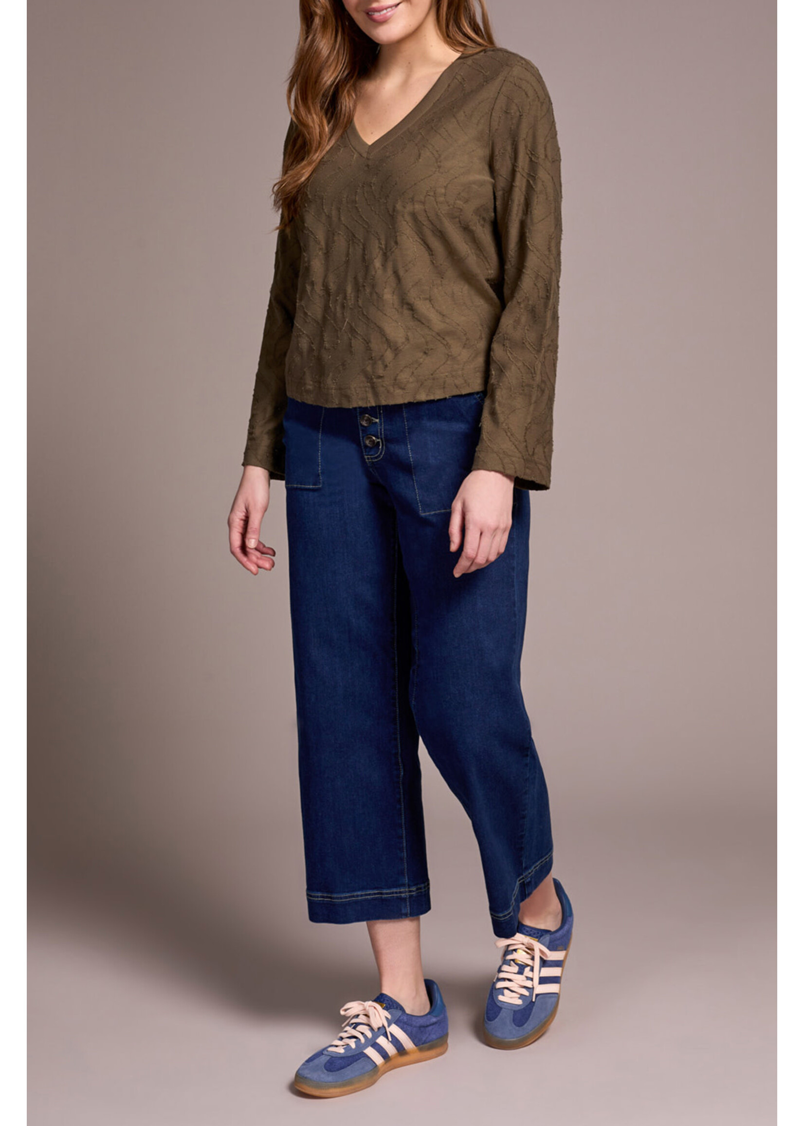 Tribal T L/S V Neck Top
