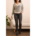 Tribal V-Neck Top W Rib Dtl