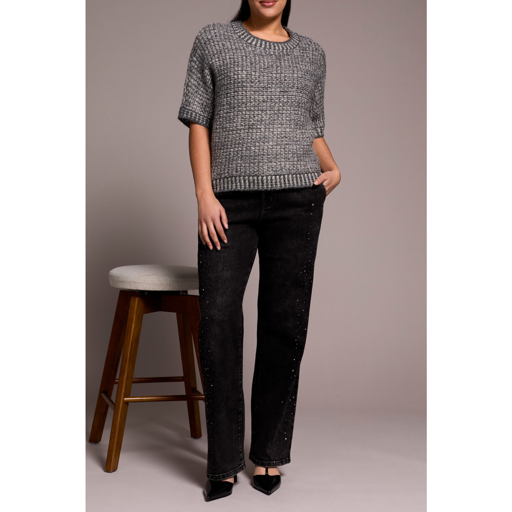 Tribal T Crew Neck Cap Slv Sweater