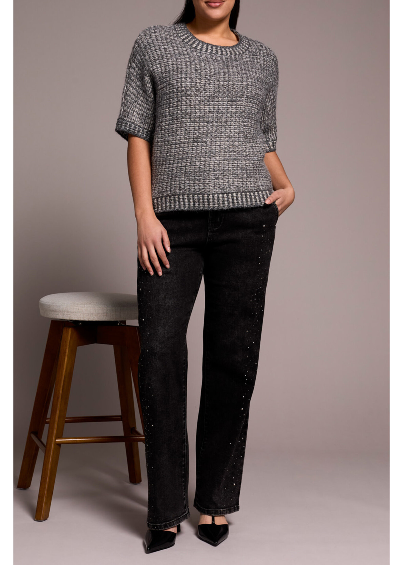 Tribal T Crew Neck Cap Slv Sweater
