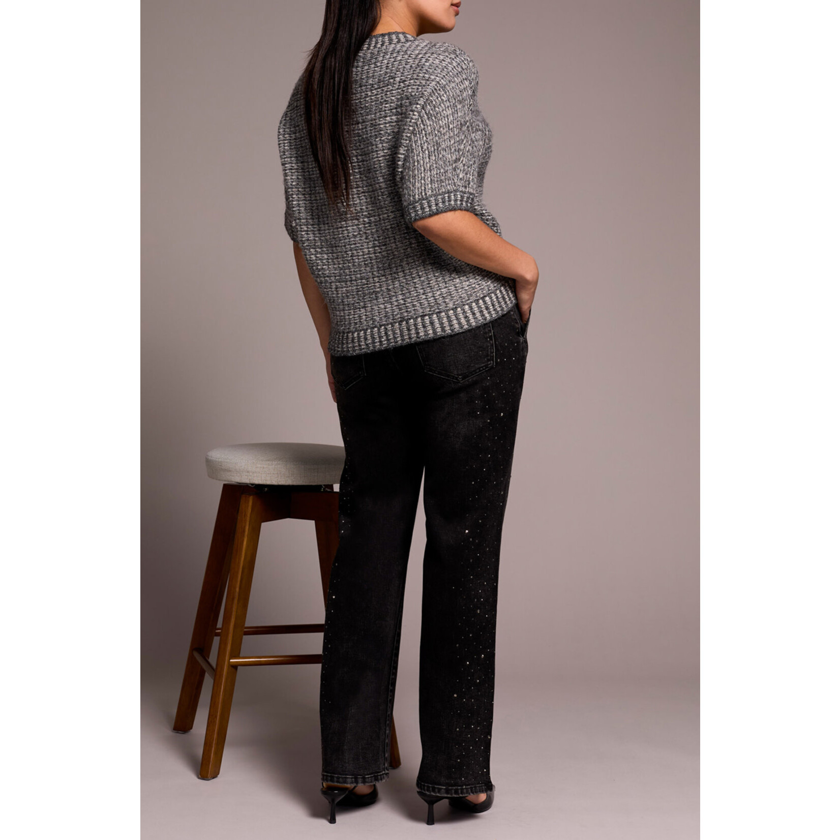 Tribal T Crew Neck Cap Slv Sweater