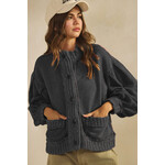 LovLov Vintage Ribbed Trim Cardi Jacket