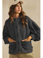 LovLov Vintage Ribbed Trim Cardi Jacket