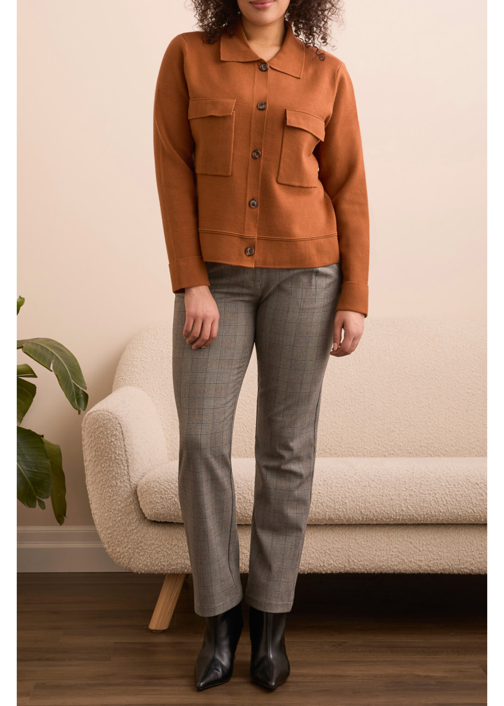 Tribal T Dbl Knit Collared Swearer Cardi