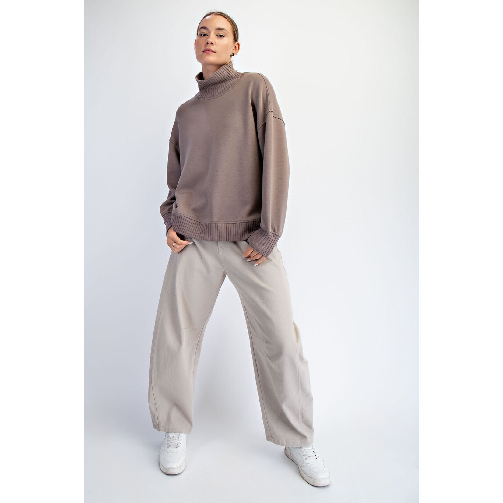 Rae Mode RM Modal Mock Neck Pullover