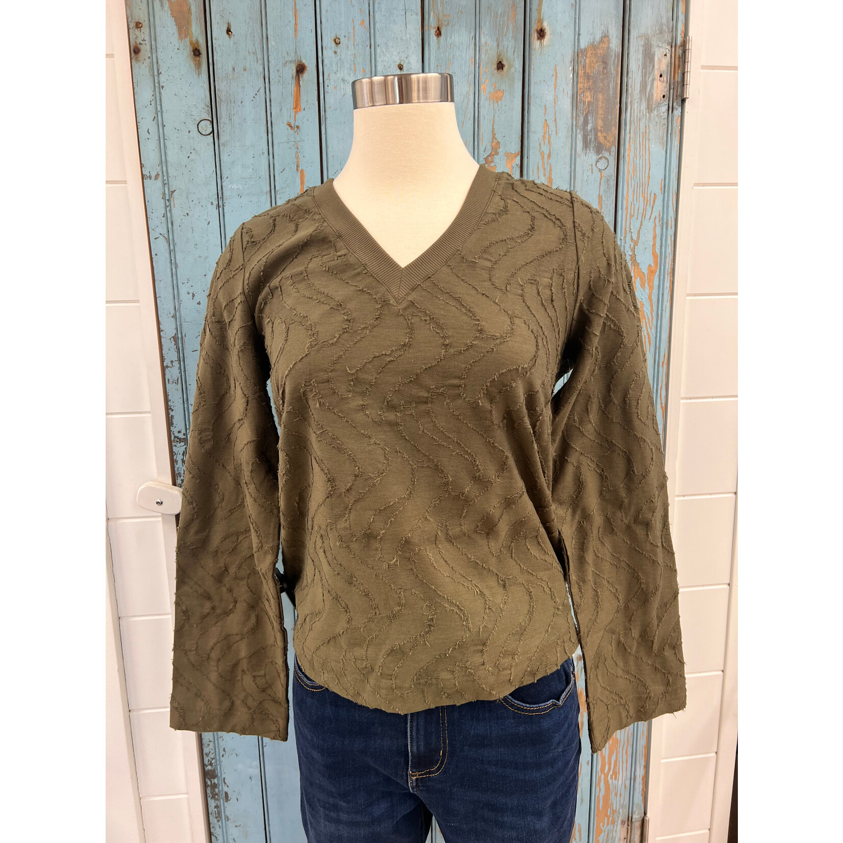 Tribal T L/S V Neck Top