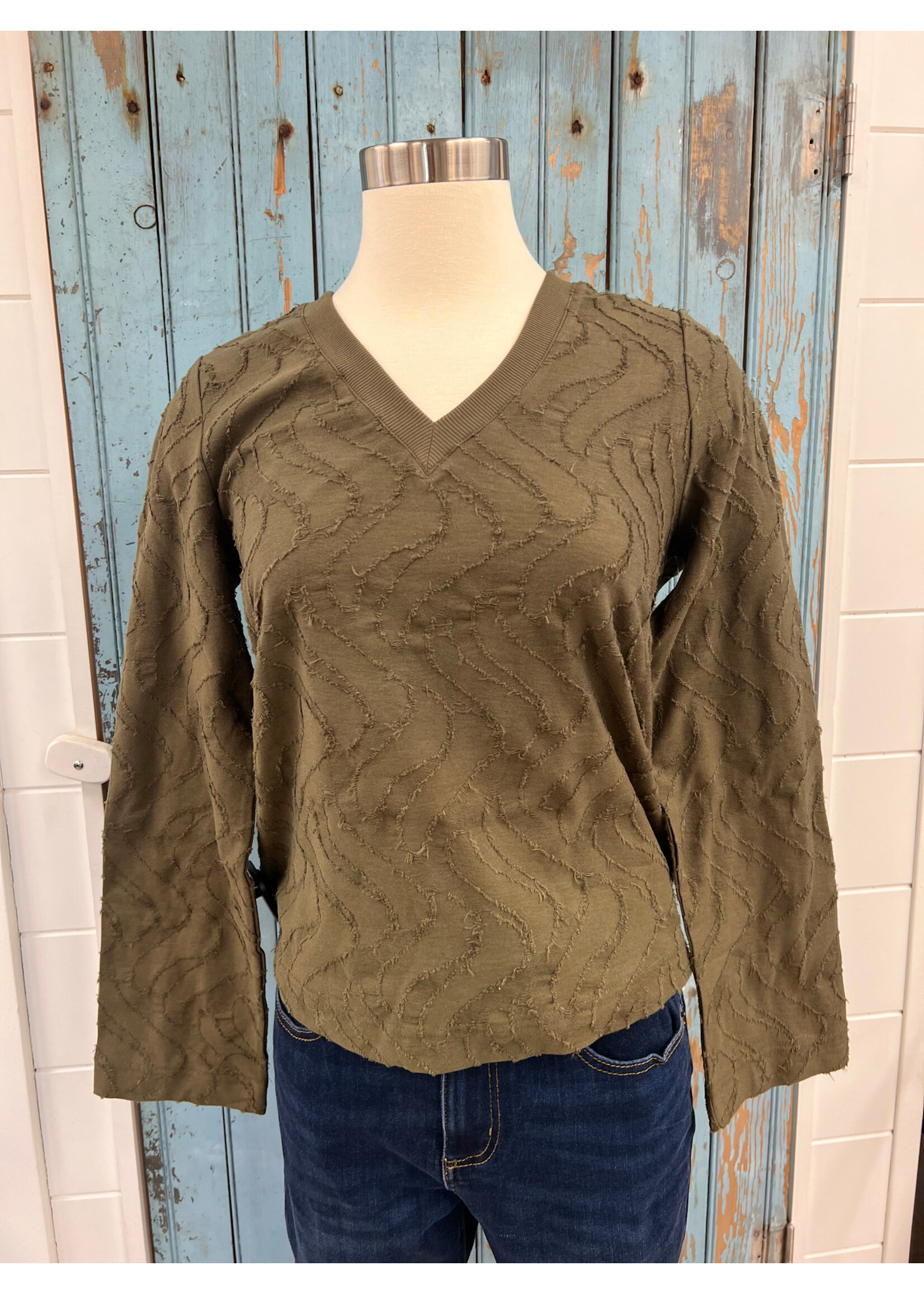 Tribal T L/S V Neck Top