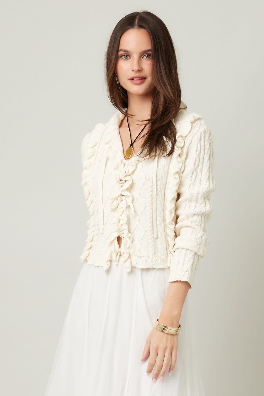 Illa Ruffle Trim Knit Sweater - Wink Boutiques