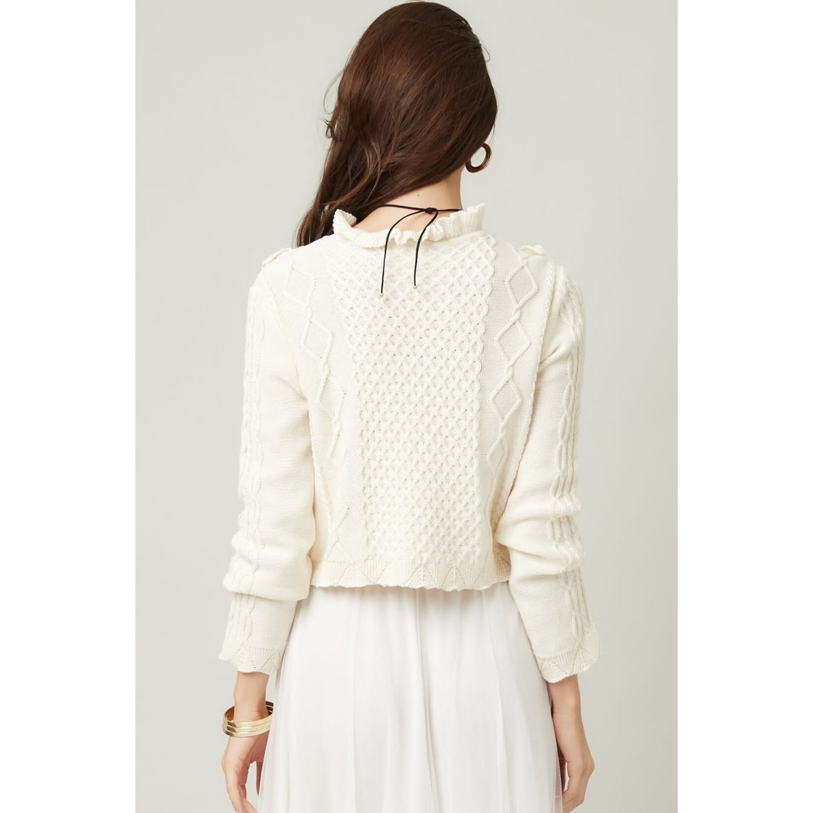 Illa Illa Illa Ruffle Trim Knit Sweater