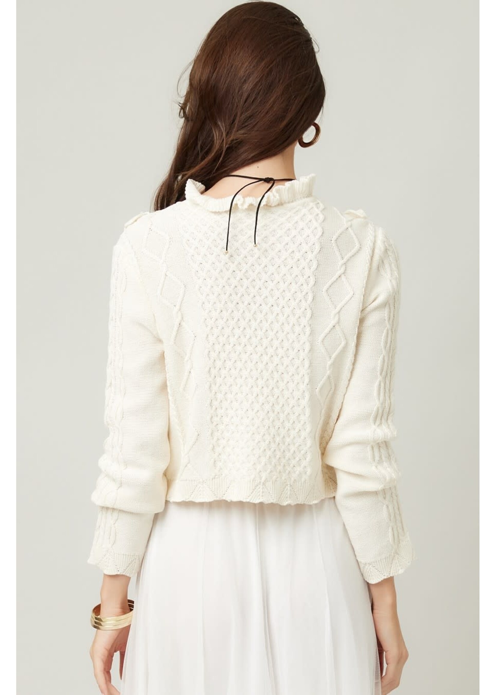 Illa Illa Illa Ruffle Trim Knit Sweater