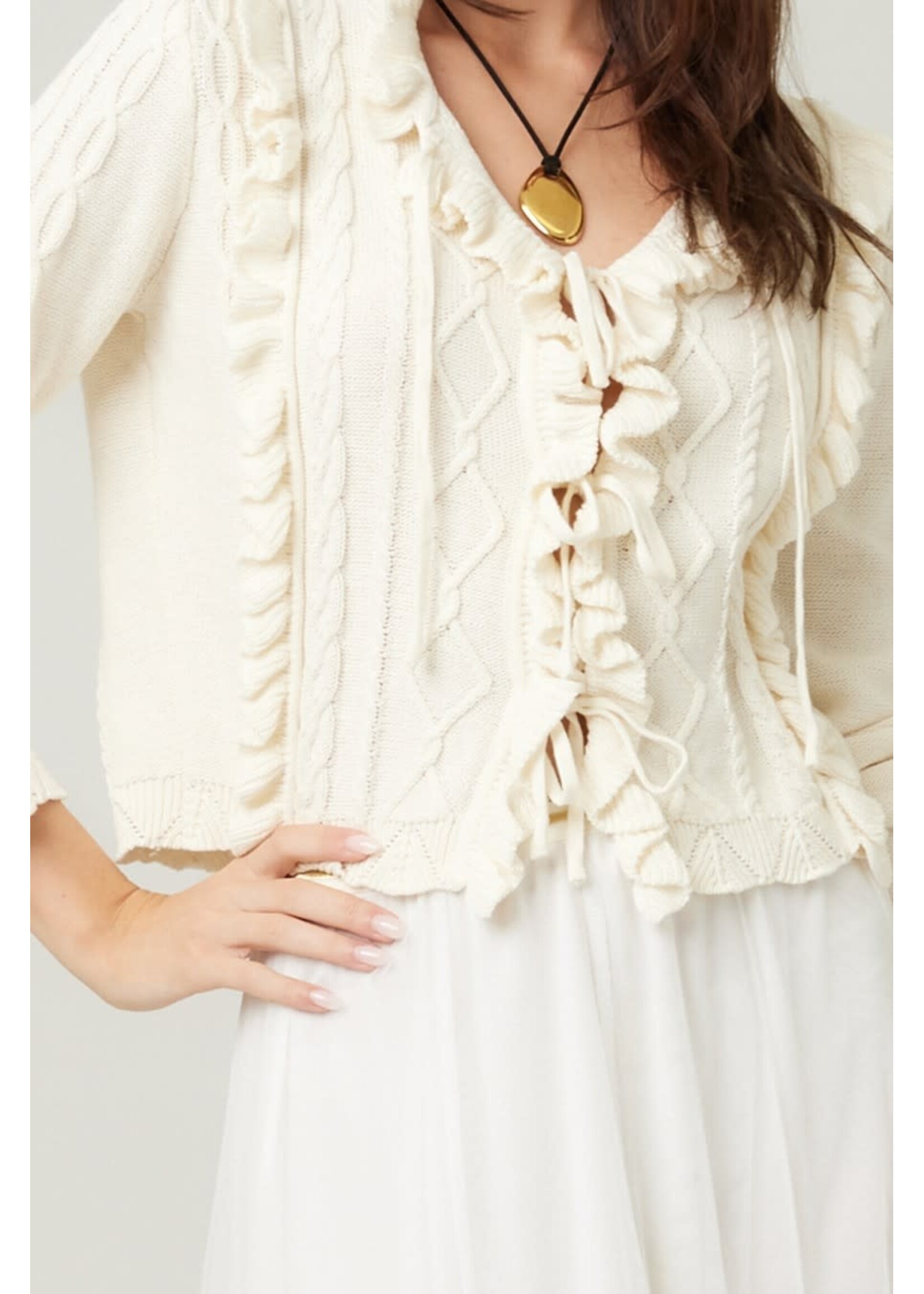 Illa Illa Illa Ruffle Trim Knit Sweater