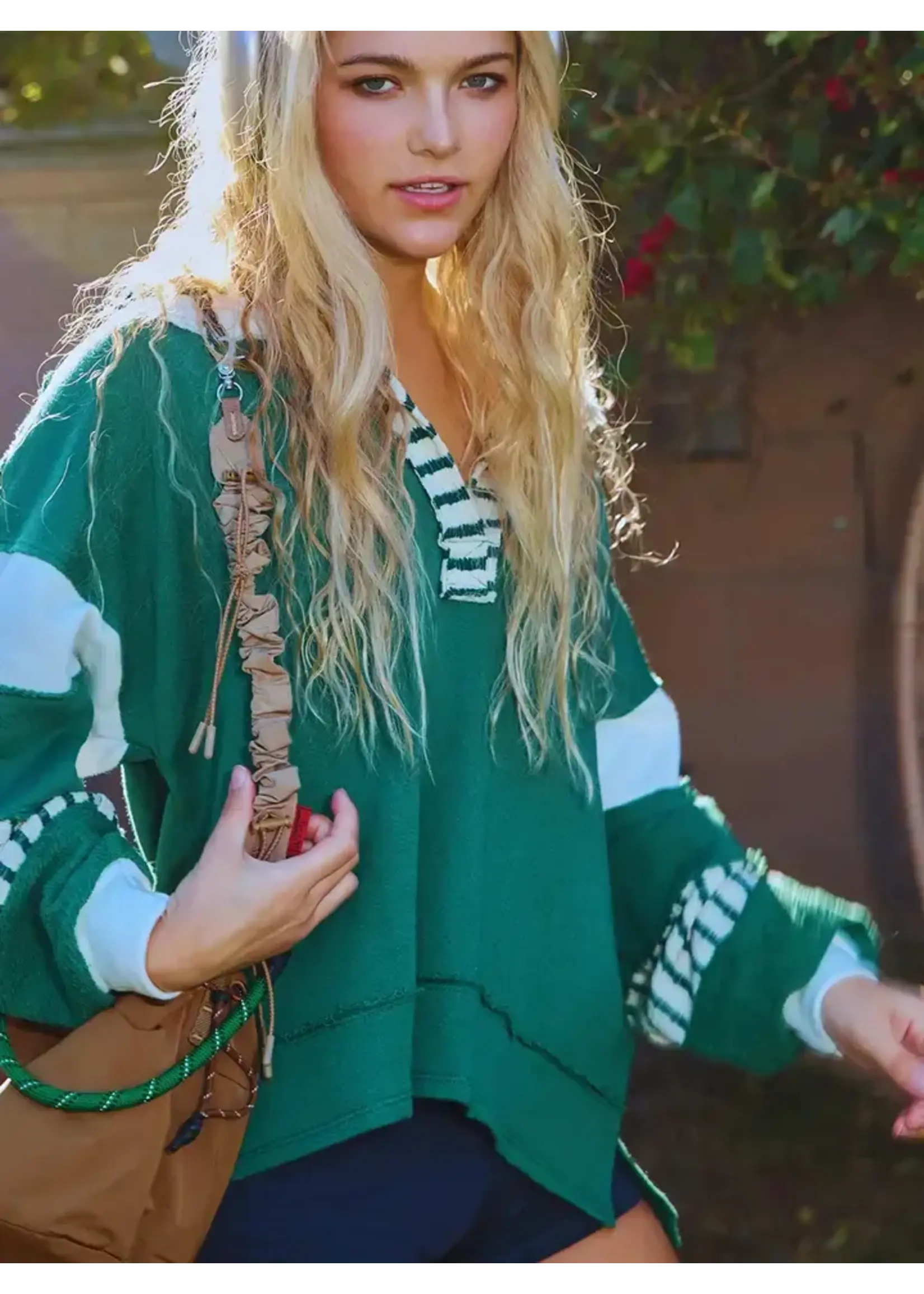 BUCKETLIST BL Terry Color Block Top