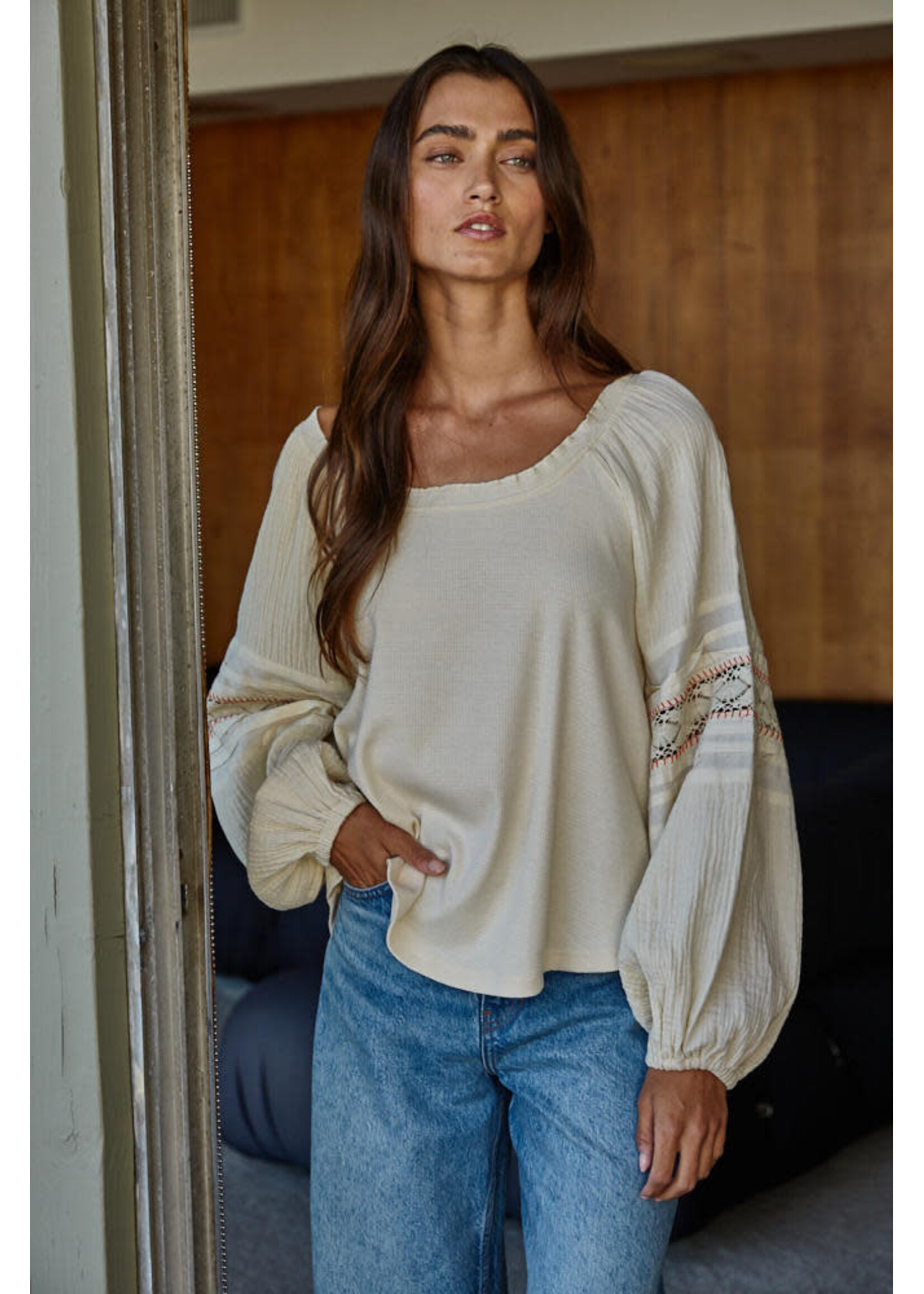 By together BT Mesa Contrast Stitch Top