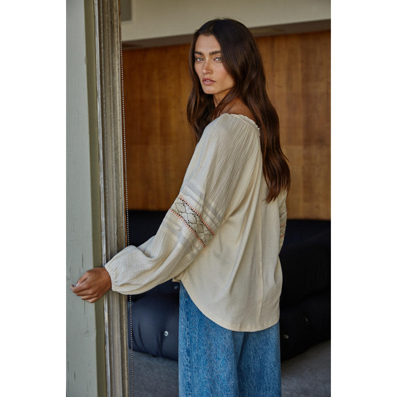 By together BT Mesa Contrast Stitch Top