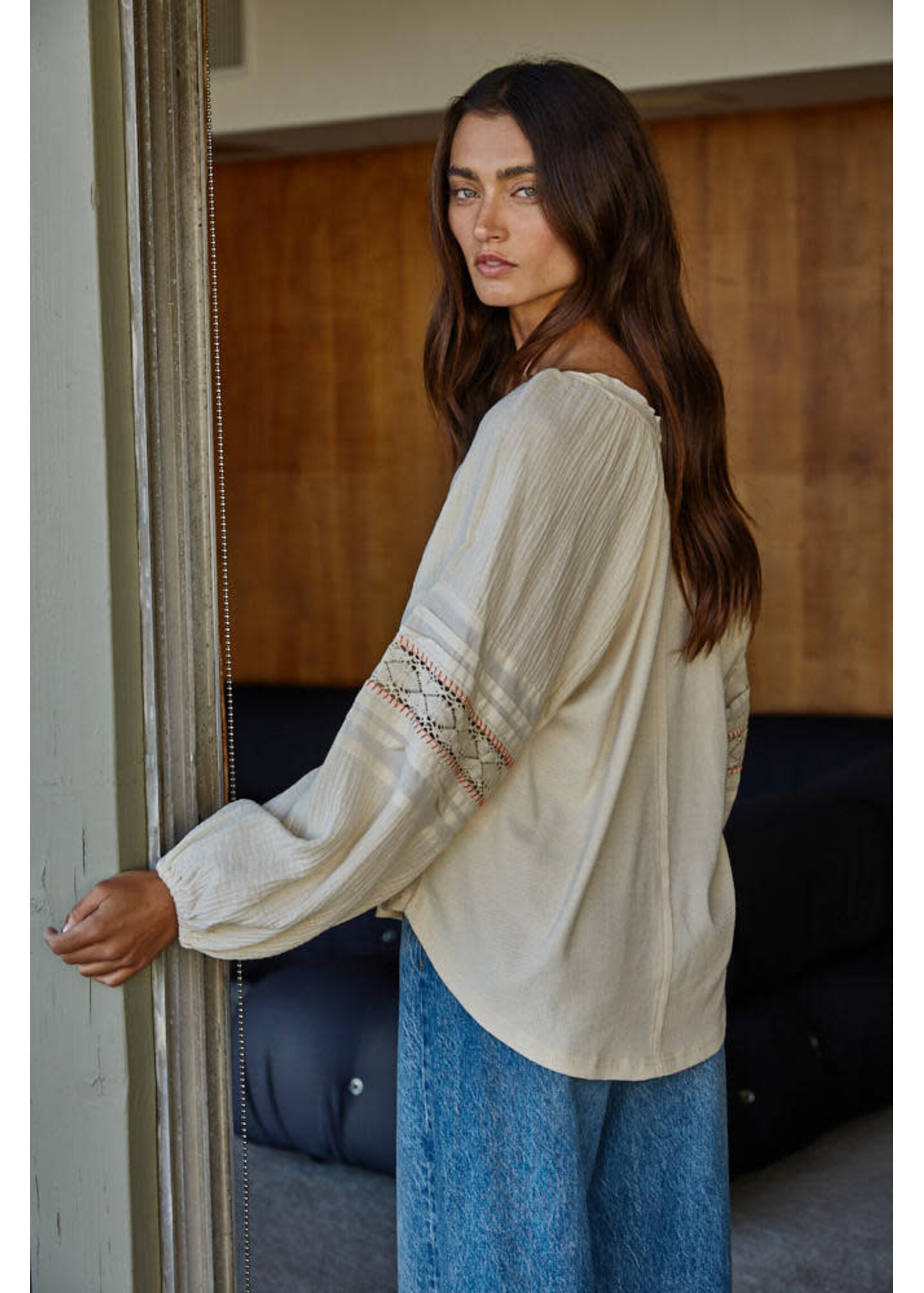 By together BT Mesa Contrast Stitch Top