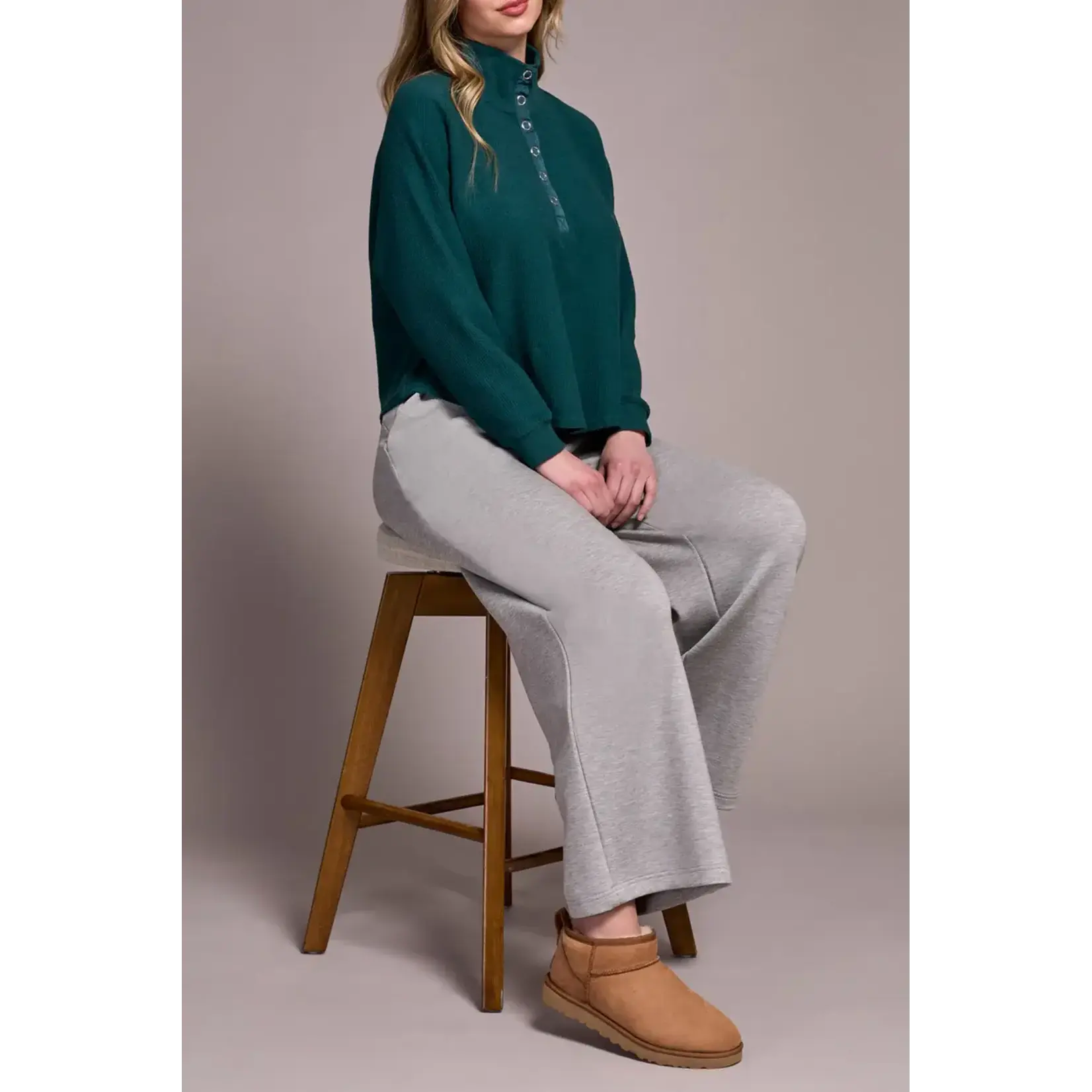 Tribal T Henley Top w/ Rib Combo