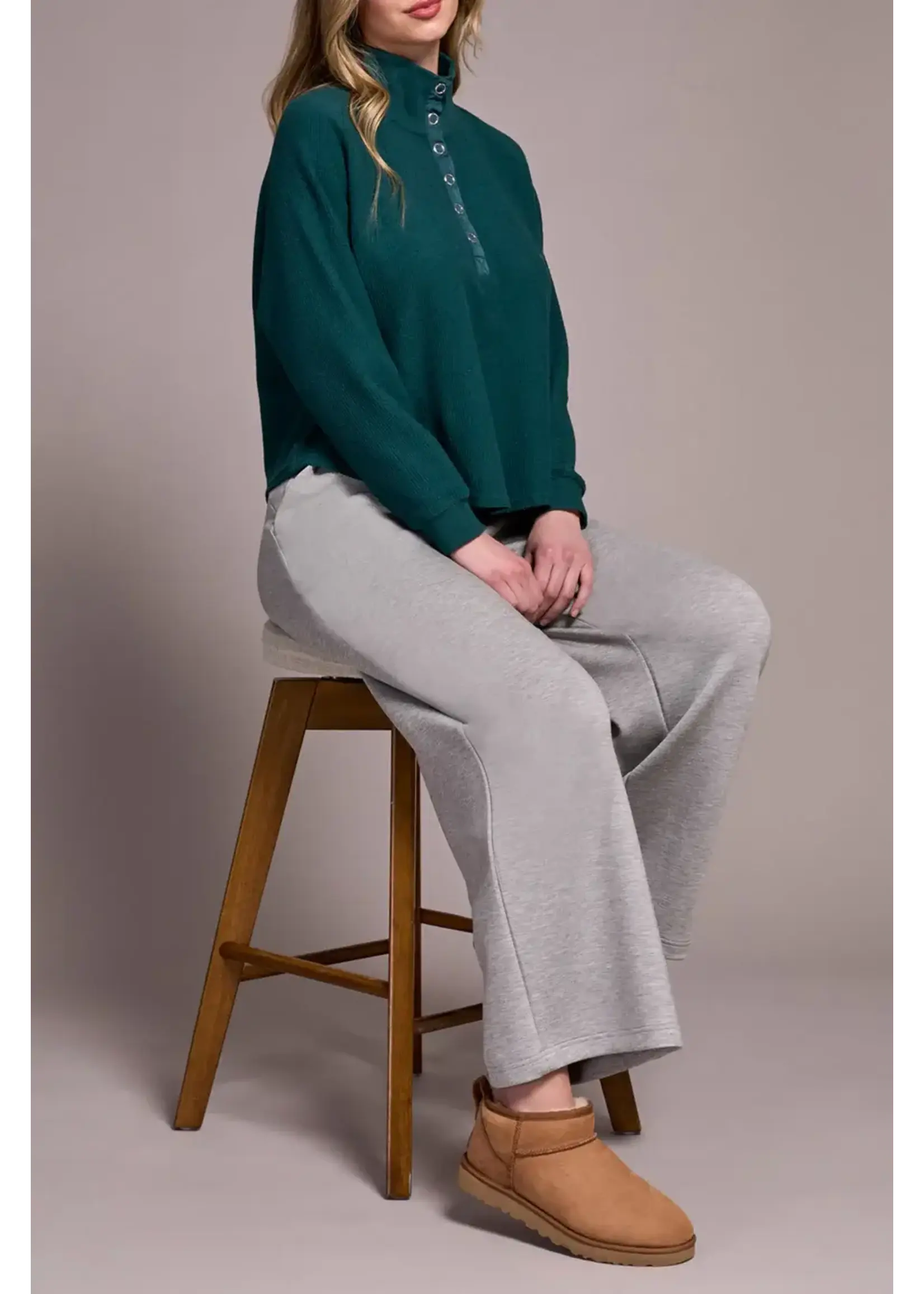 Tribal T Henley Top w/ Rib Combo