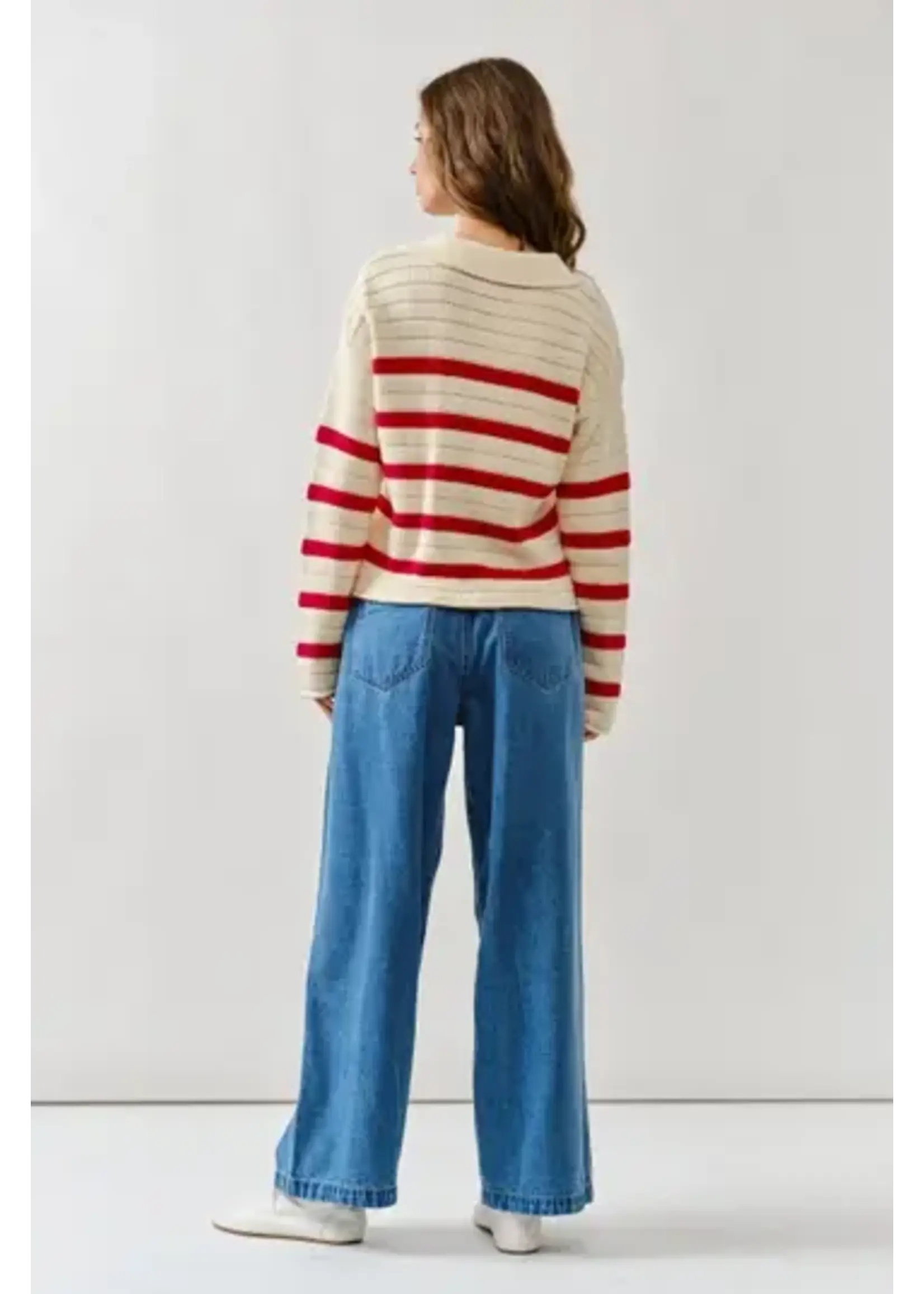 Aaron & Amber A&A  Lace Up Relaxed Fit Swtr