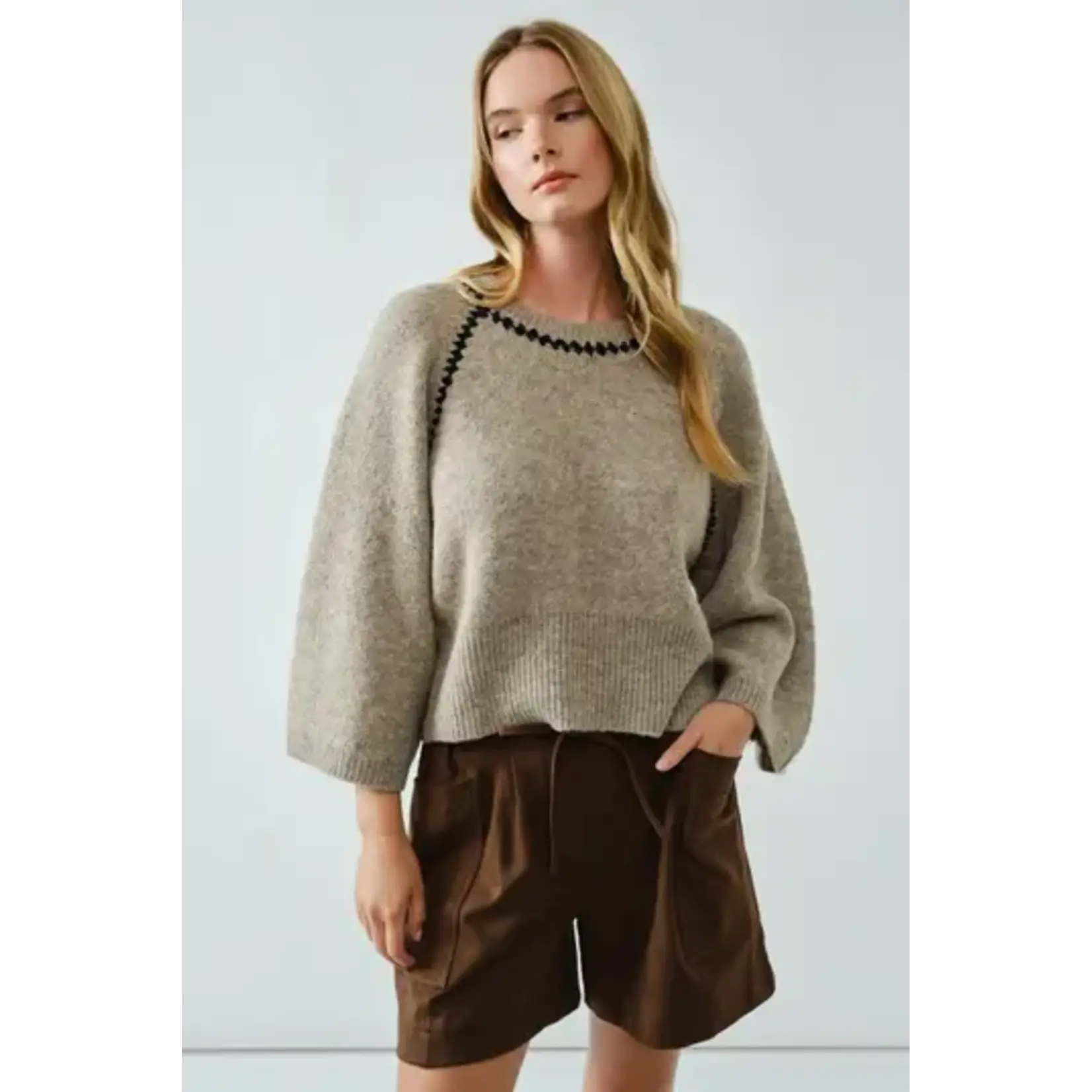 Aaron & Amber A&A Pullover Swtr w/Contrast Stitch